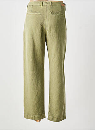 Pantalon chino țesătură poplin mărime normală verde FIVE femeie
