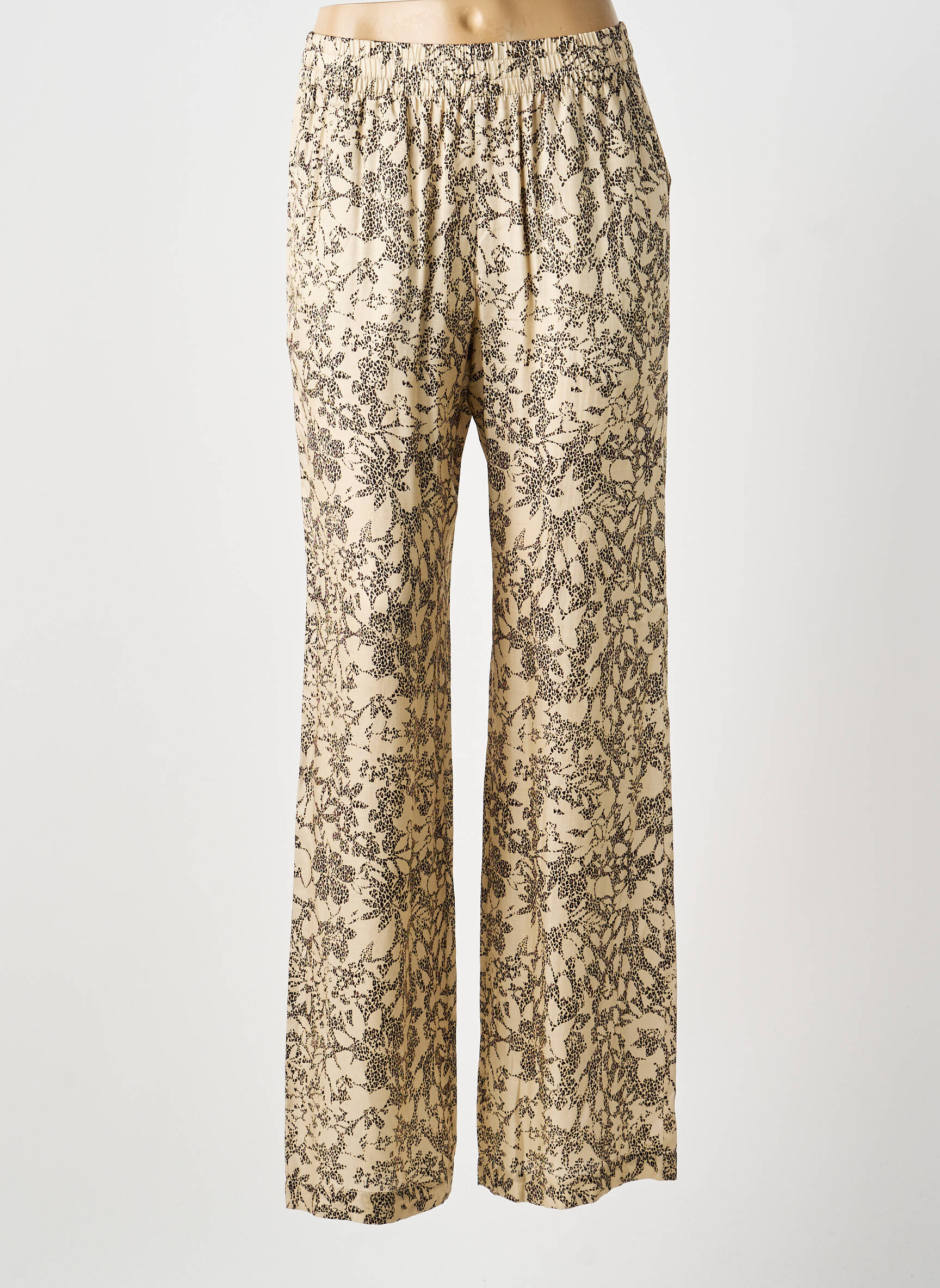 Pantalon drept talie elastică mărime normală bej GOLDEN GOOSE femeie