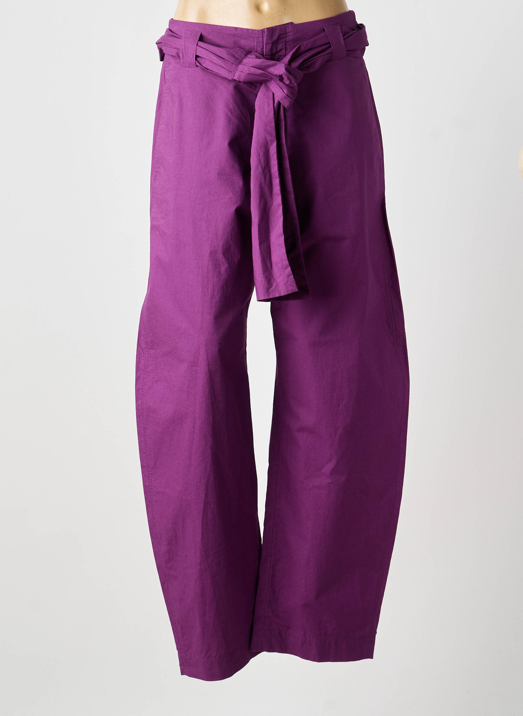 Pantalon drept țesătură poplin mărime normală violet LAURENCE BRAS femeie