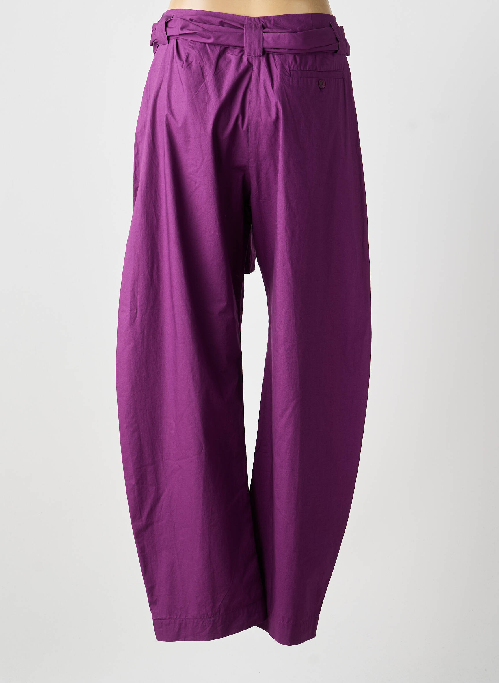Pantalon drept țesătură poplin mărime normală violet LAURENCE BRAS femeie