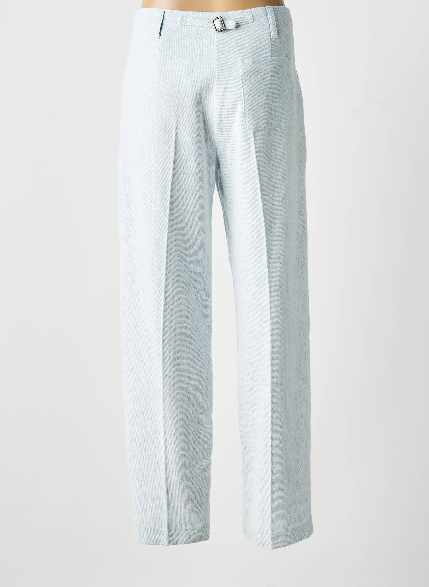 Pantalon drept talie cu cleme talie înaltă albastru ATTIC AND BARN femeie