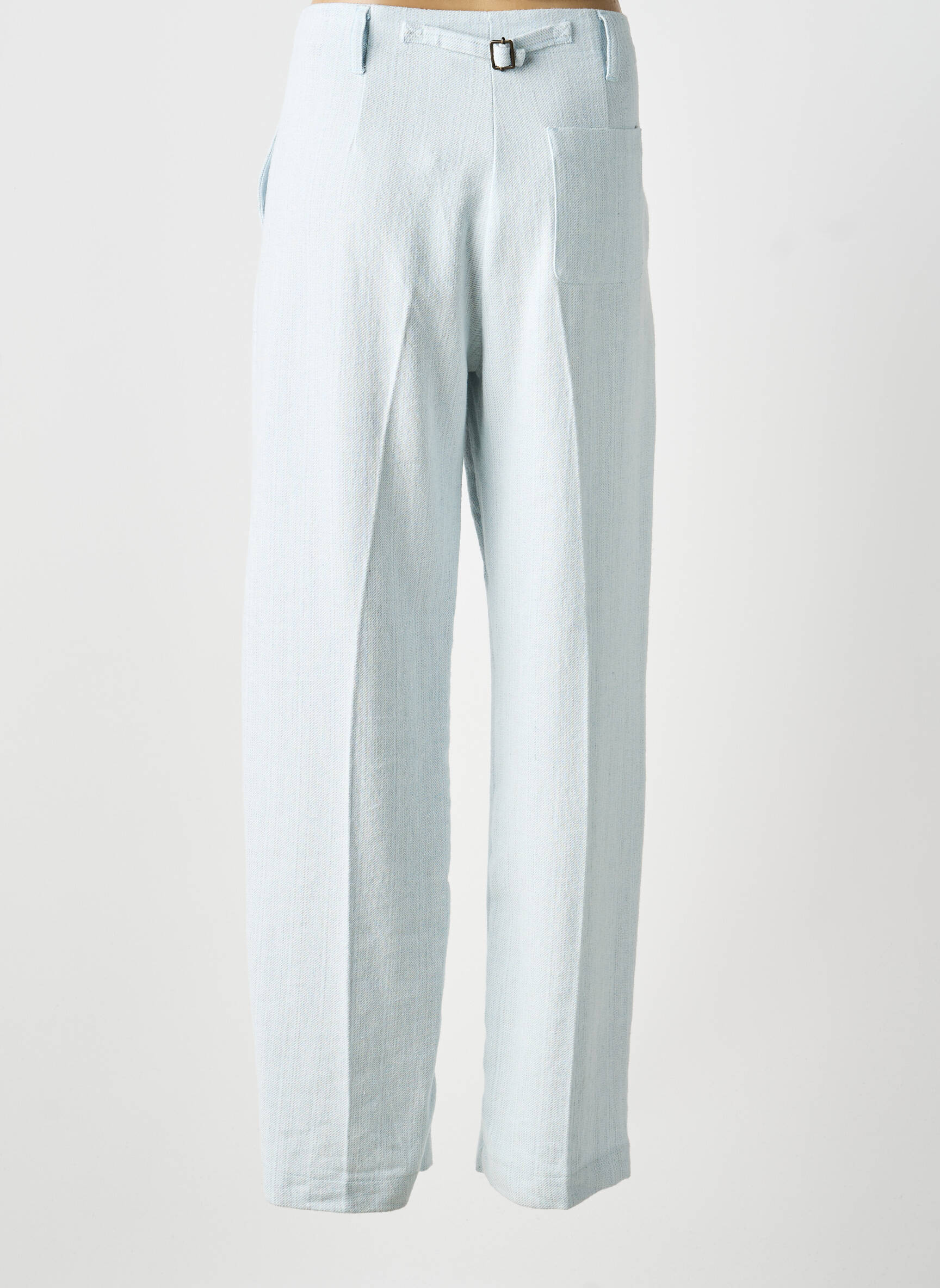 Pantalon drept talie cu cleme talie înaltă albastru ATTIC AND BARN femeie