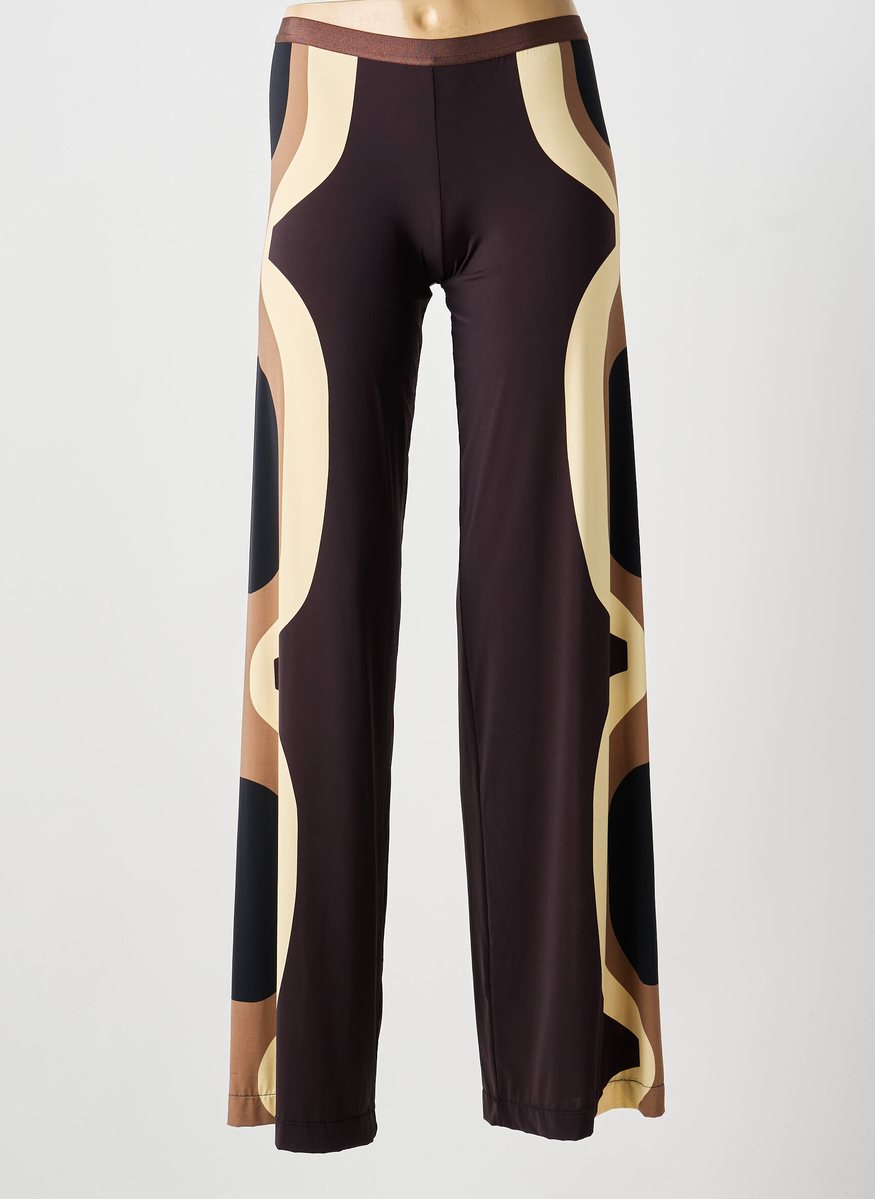Pantalon larg croială fluidă mărime normală maro SIYU femeie