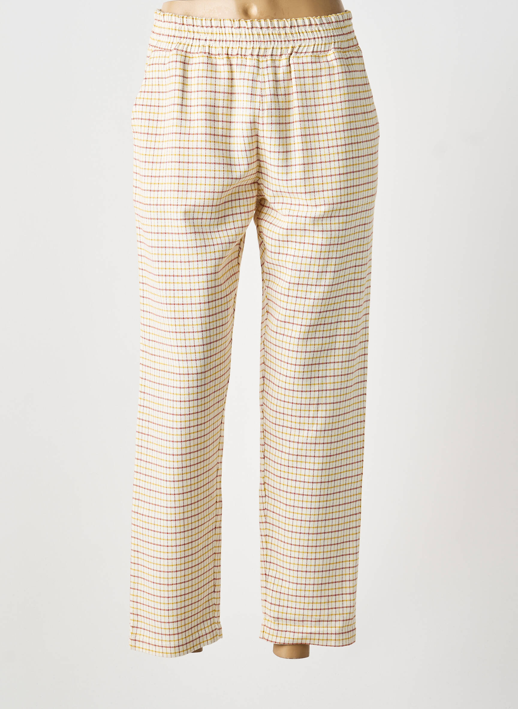 Pantalon drept țesătură crep mărime normală bej STELLA FOREST femeie