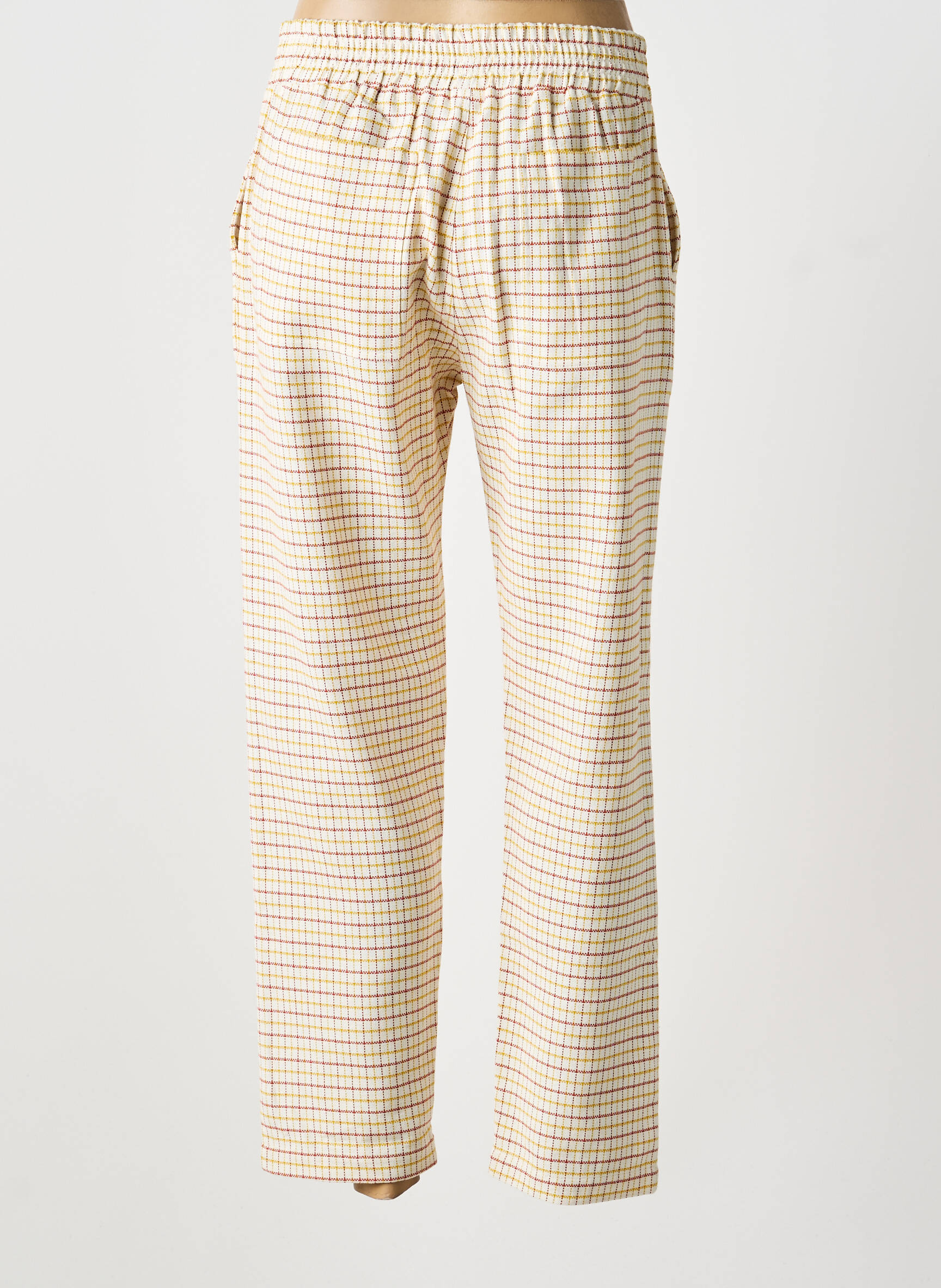 Pantalon drept țesătură crep mărime normală bej STELLA FOREST femeie