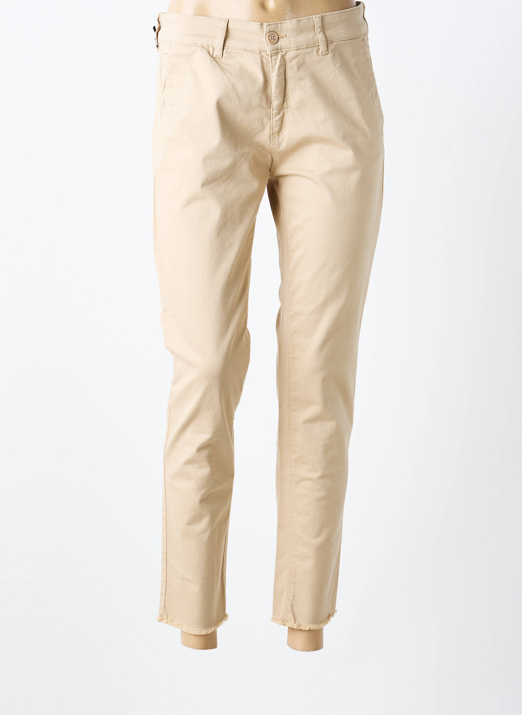 Pantalon chino elasticitate mărime normală bej FIVE femeie