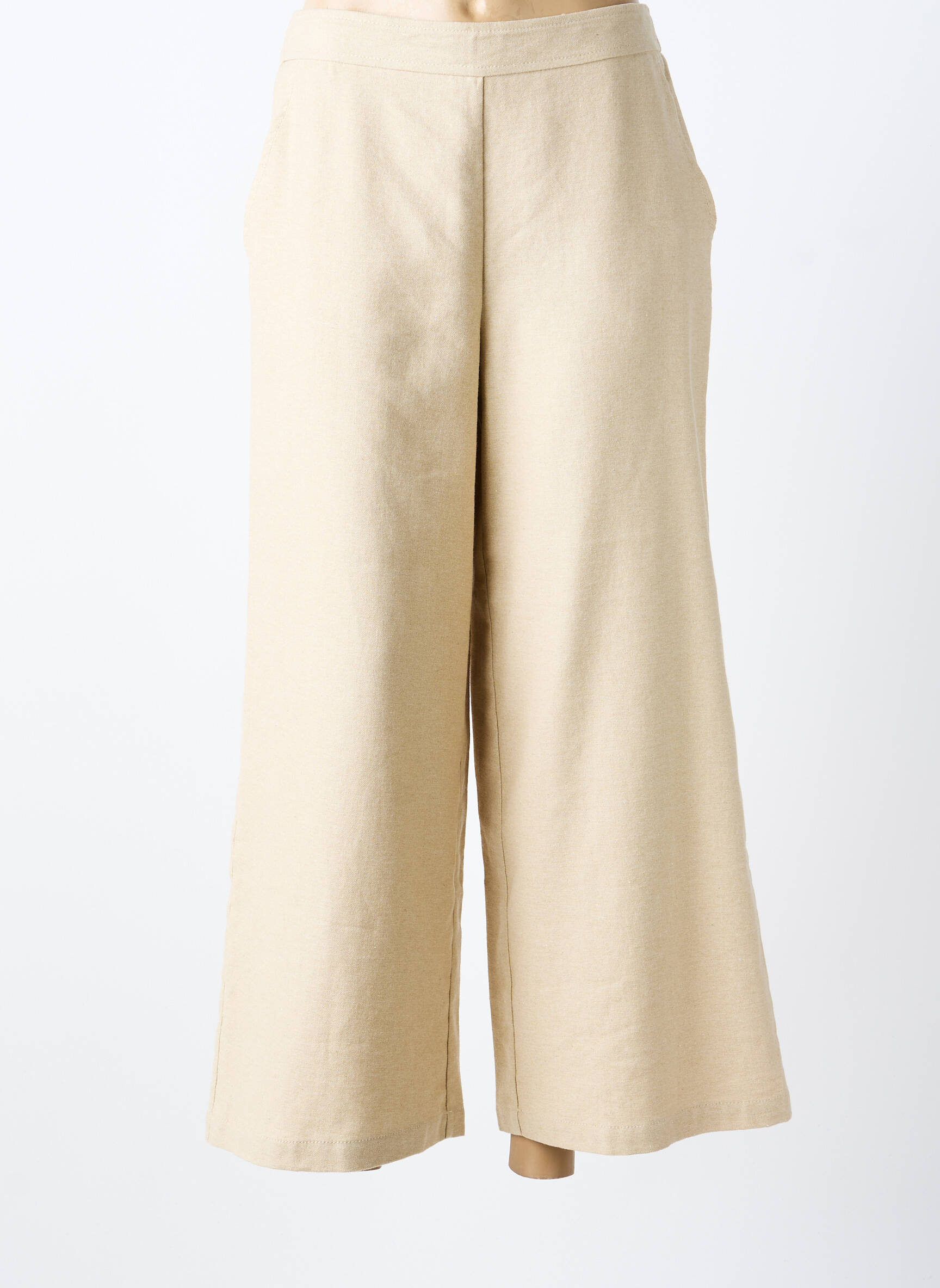 Pantalon 7/8 talie elastică mărime normală bej MALIPARMI femeie