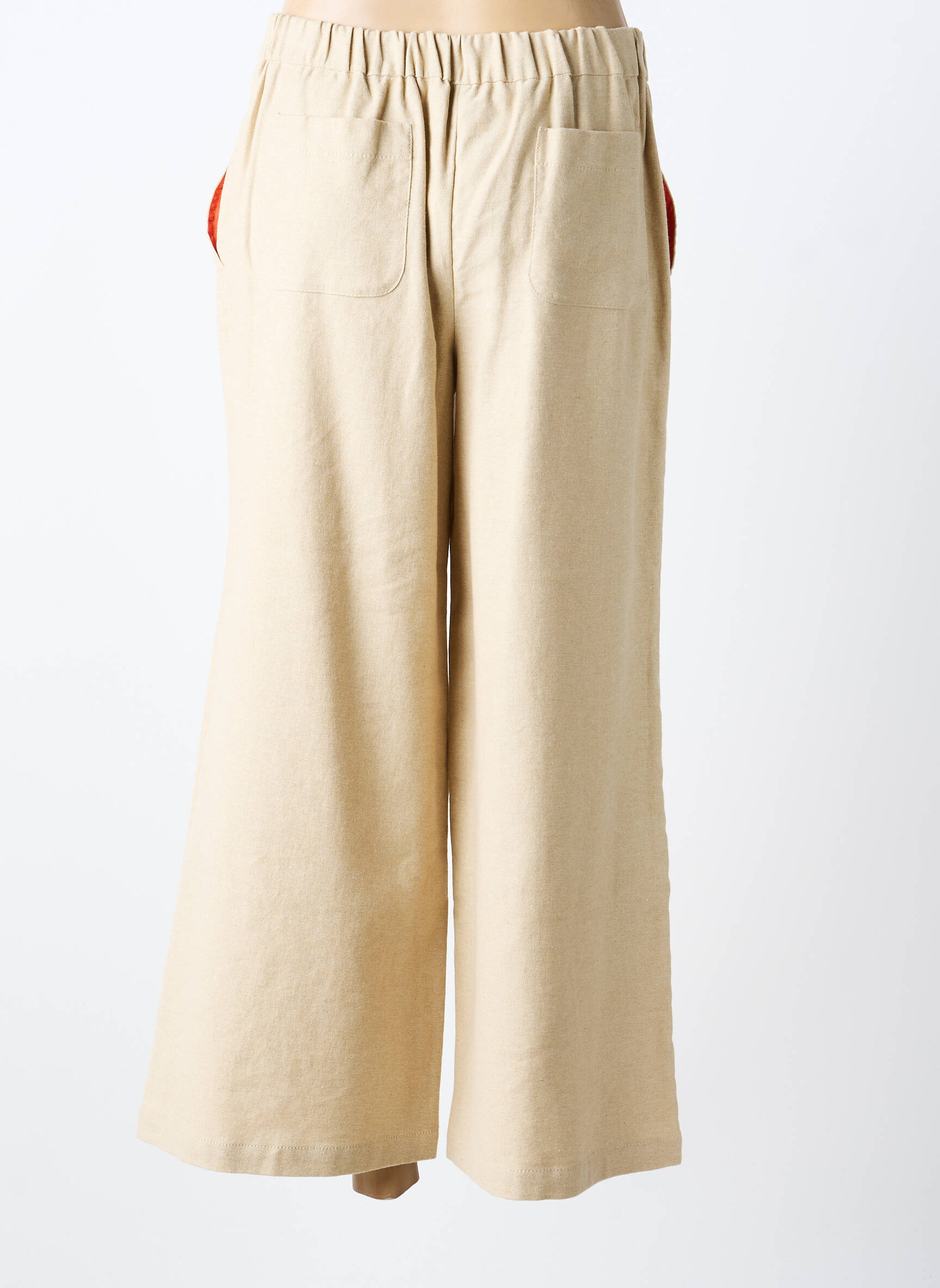 Pantalon 7/8 talie elastică mărime normală bej MALIPARMI femeie