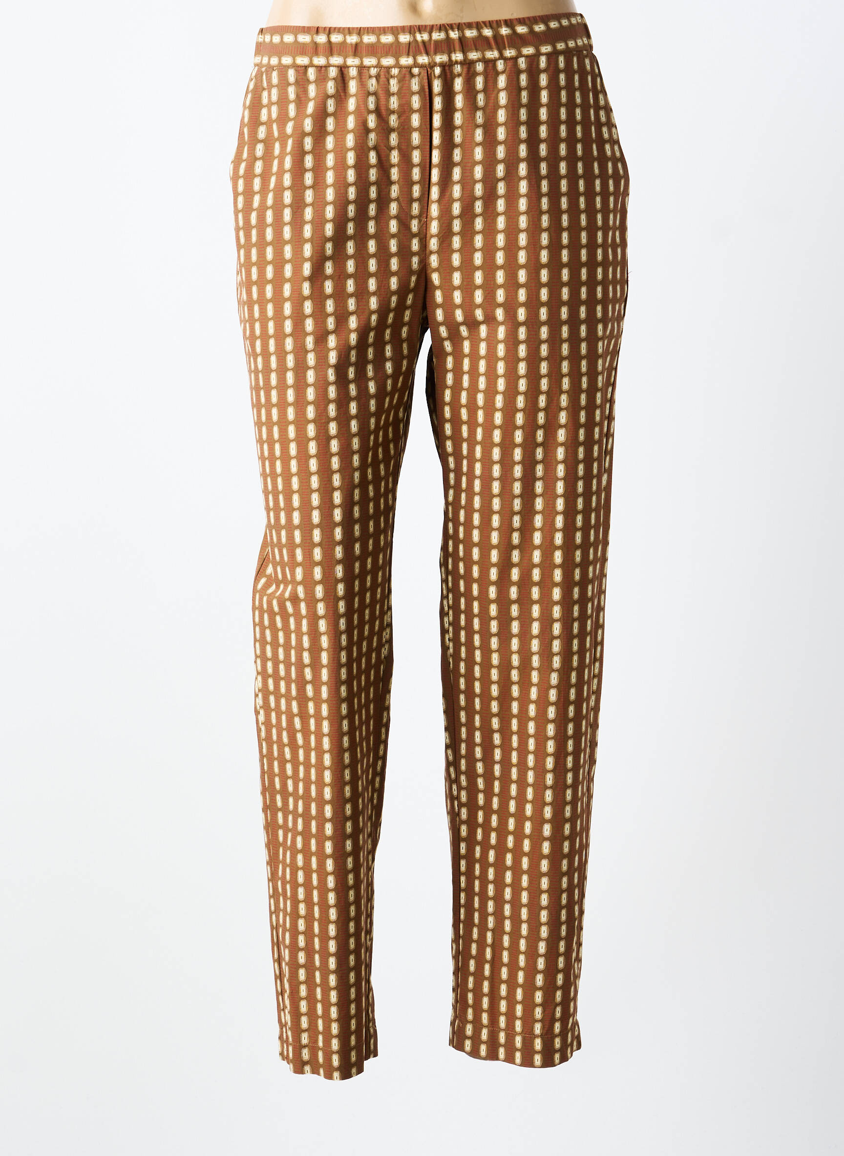 Pantalon slim talie elastică mărime normală maro DIEGA femeie