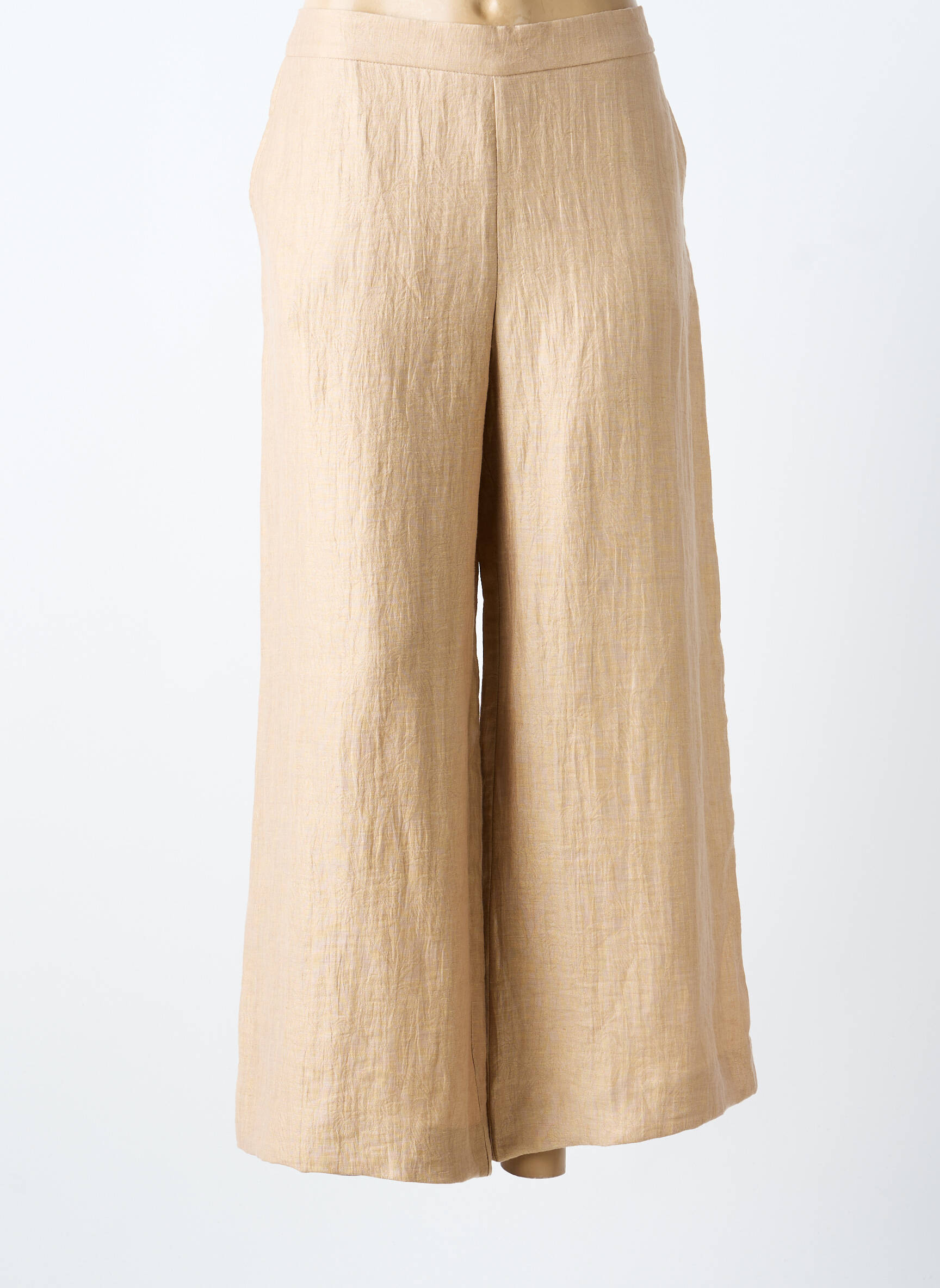 Pantalon 7/8 talie elastică mărime normală bej MALIPARMI femeie