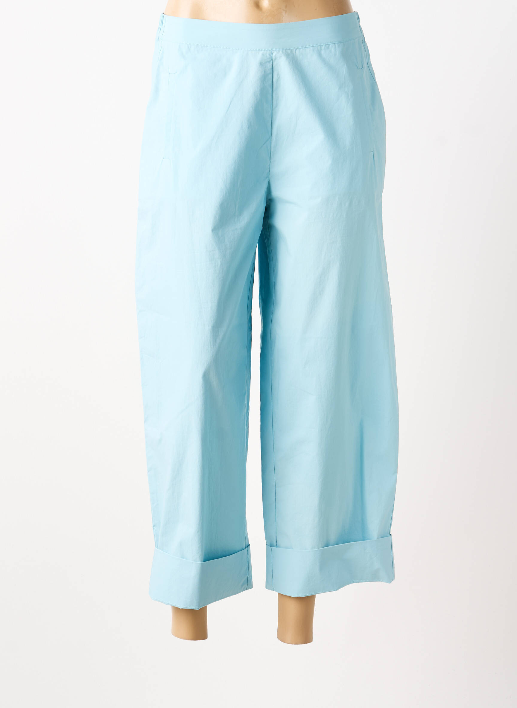 Pantalon 7/8 talie elastică mărime normală albastru BELLA JONES femeie
