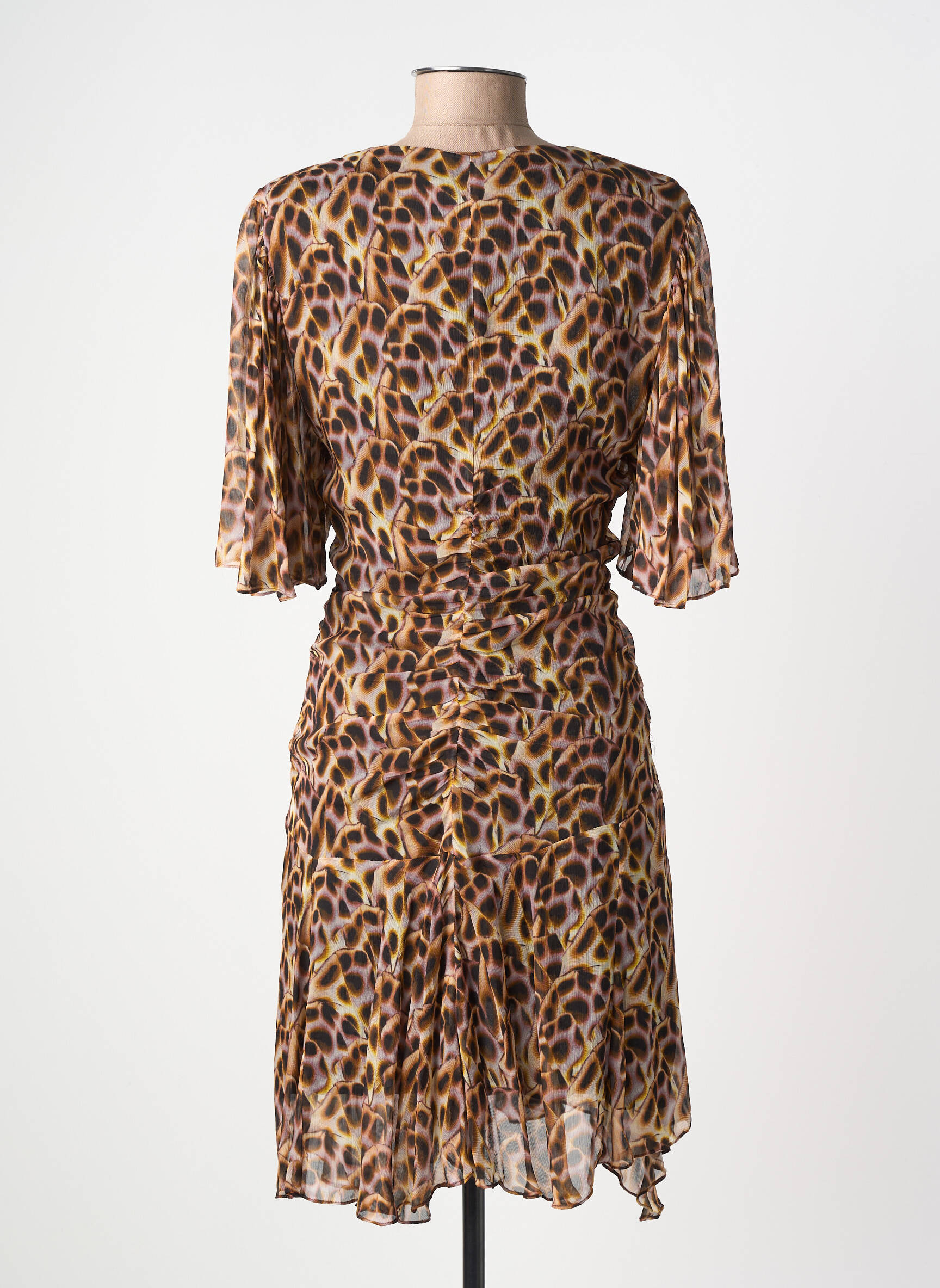 Rochie scurtă mâneci scurte mâneci scurte maro MARANT ETOILE femeie