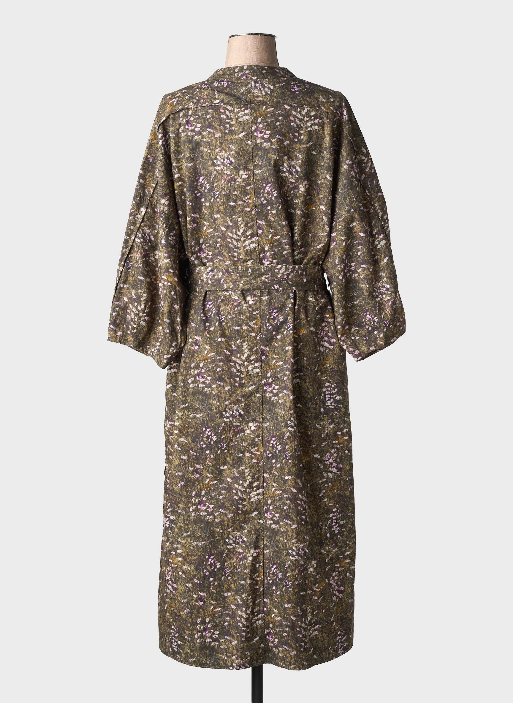 Rochie lungă croială cambrată mâneci 3/4 verde SOEUR femeie