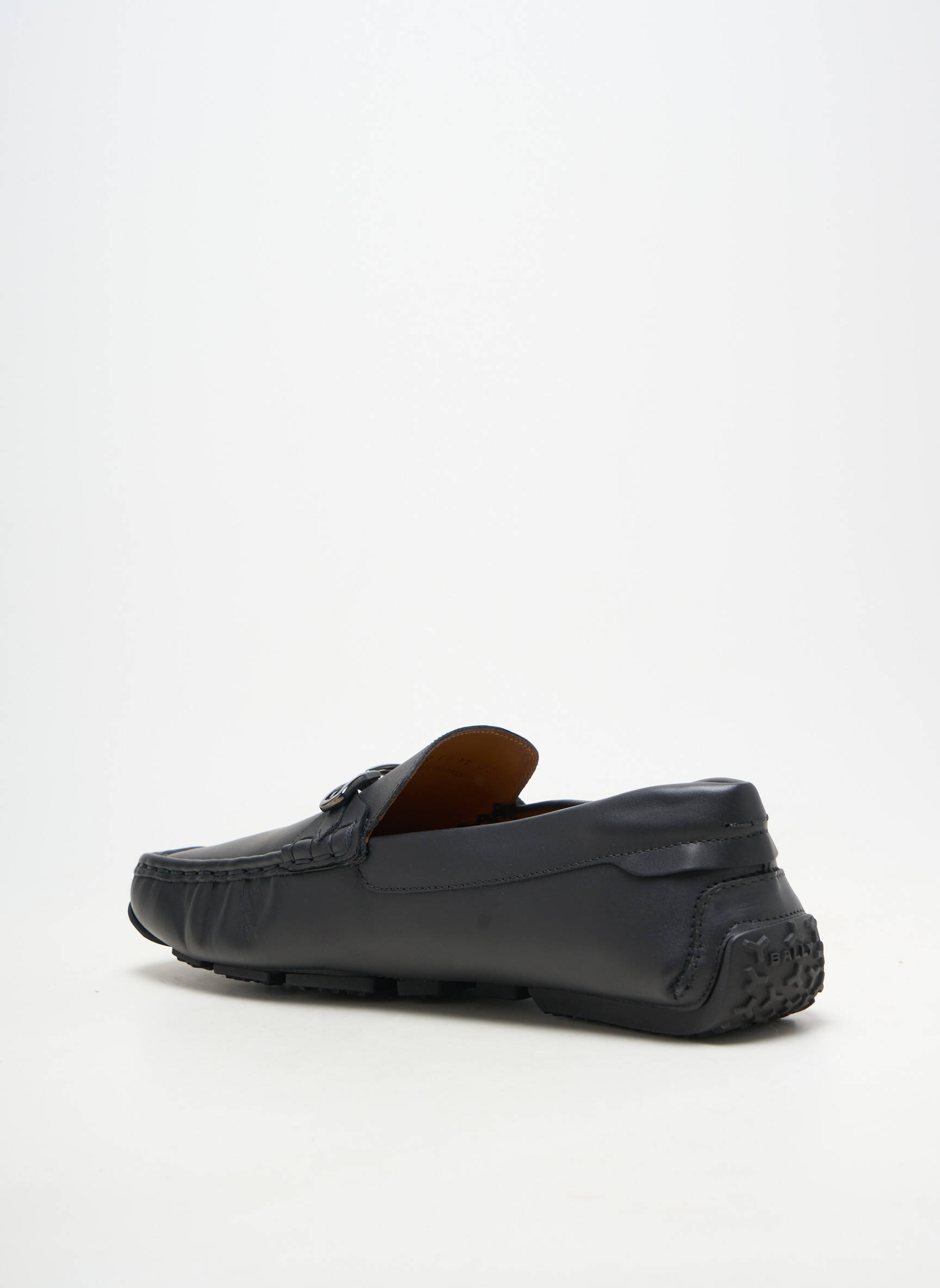 Pantofi de barcă material neted vârf rotund negru BALLY bărbat