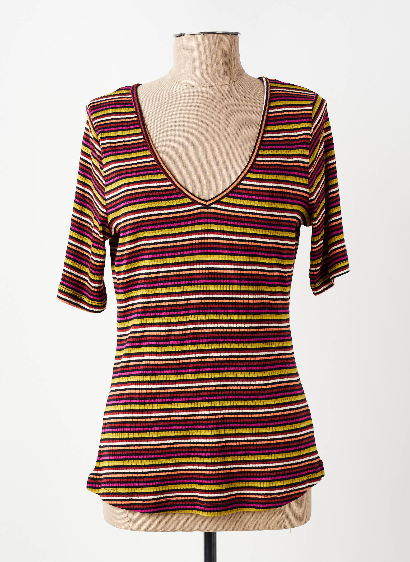 Tricou guler în v mâneci scurte violet KING LOUIE femeie