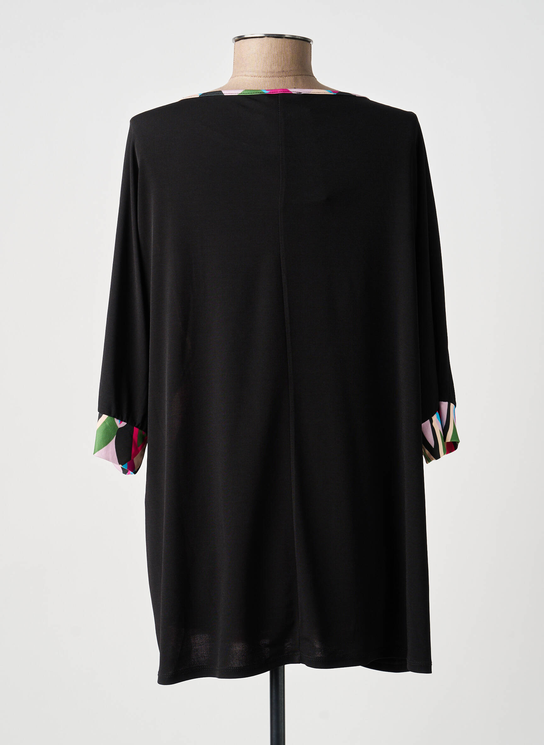 Tunică mâneci lungi guler rotund negru SPG WOMAN femeie