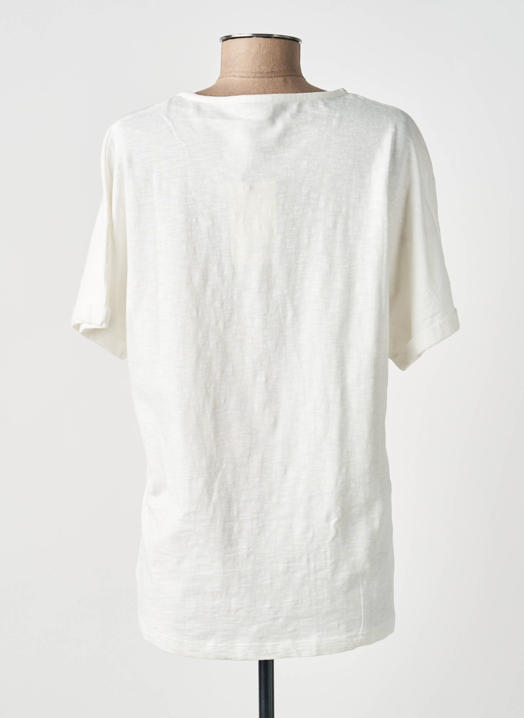 Tricou serigrafie mâneci scurte alb CISO femeie