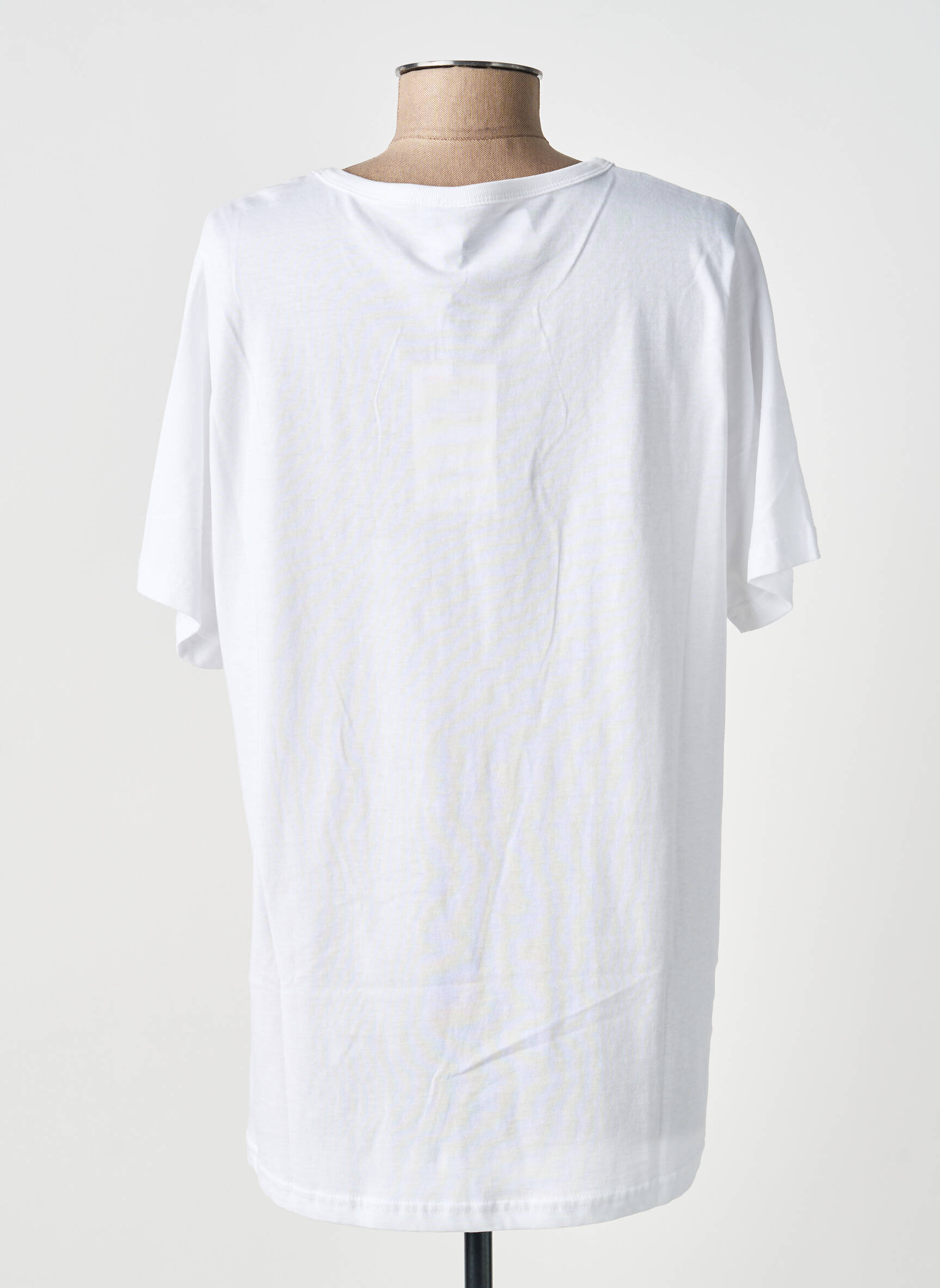 Tricou croială dreaptă mâneci scurte alb CISO femeie