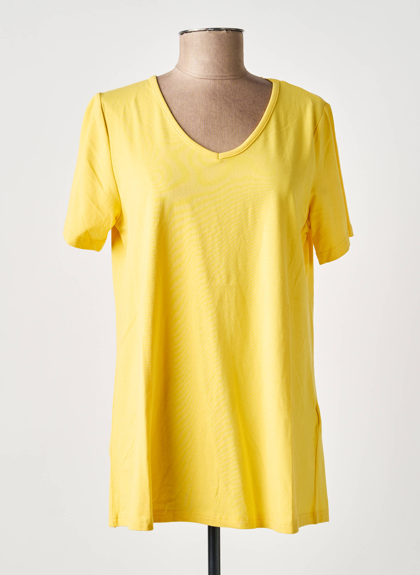 Tricou croială dreaptă mâneci scurte galben CISO femeie
