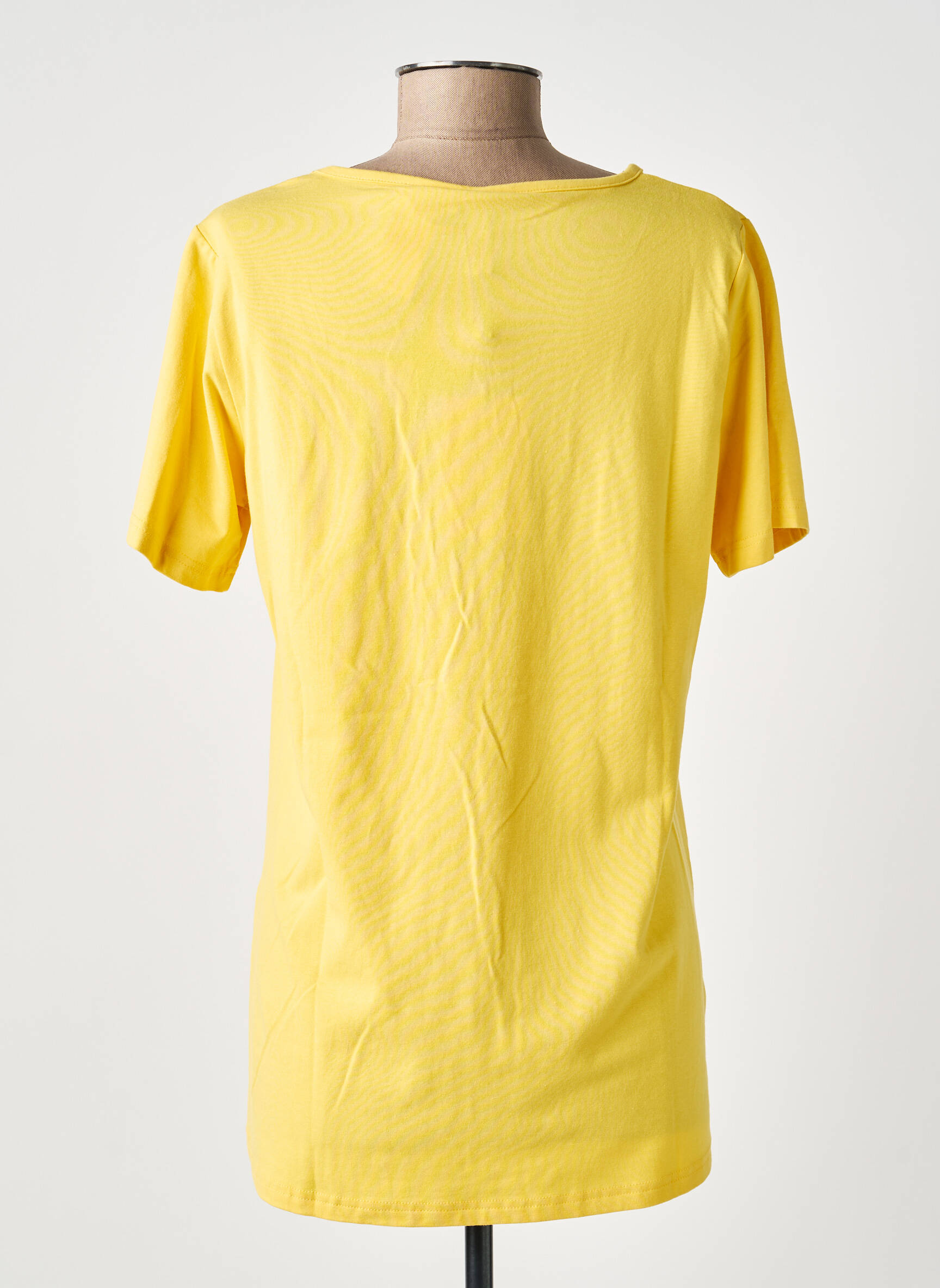 Tricou croială dreaptă mâneci scurte galben CISO femeie