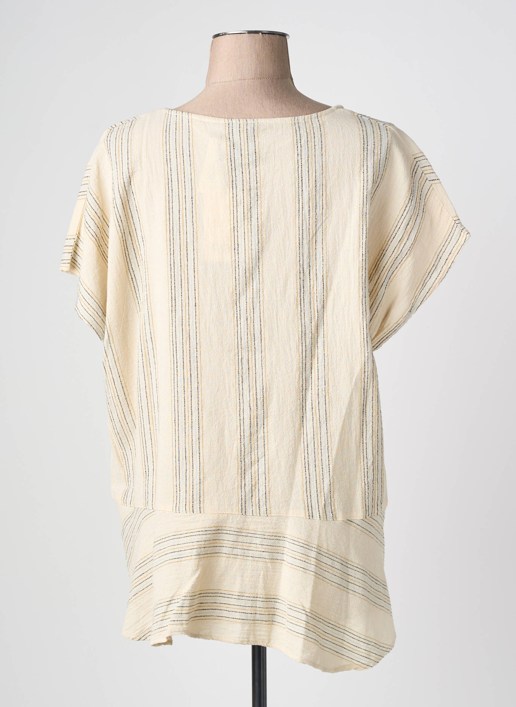 Tricou croială dreaptă mâneci scurte bej CISO femeie