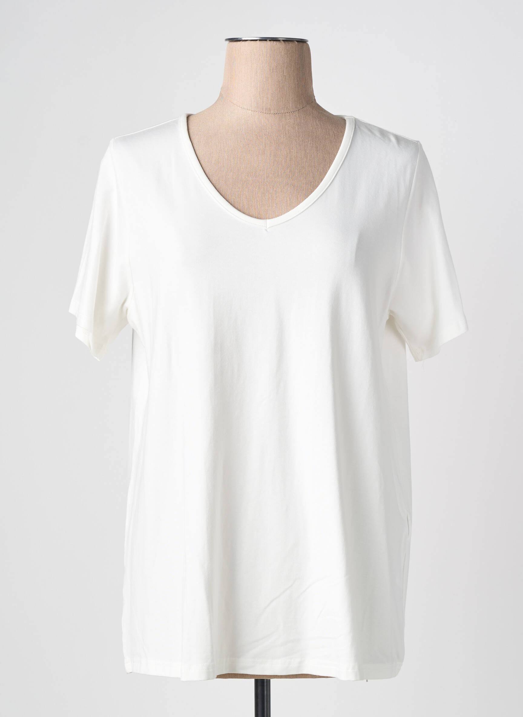 Tricou croială dreaptă mâneci scurte alb CISO femeie