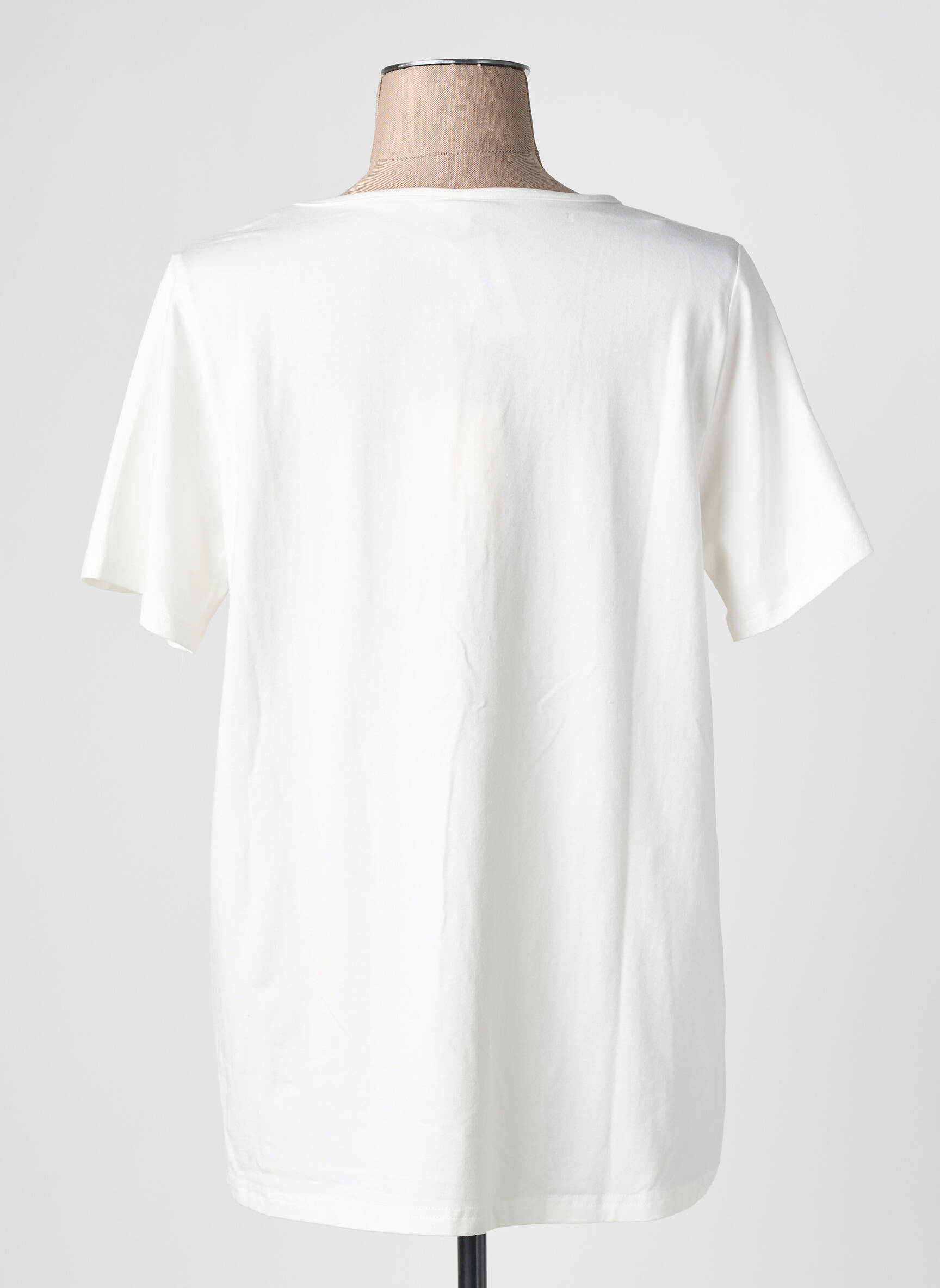 Tricou croială dreaptă mâneci scurte alb CISO femeie