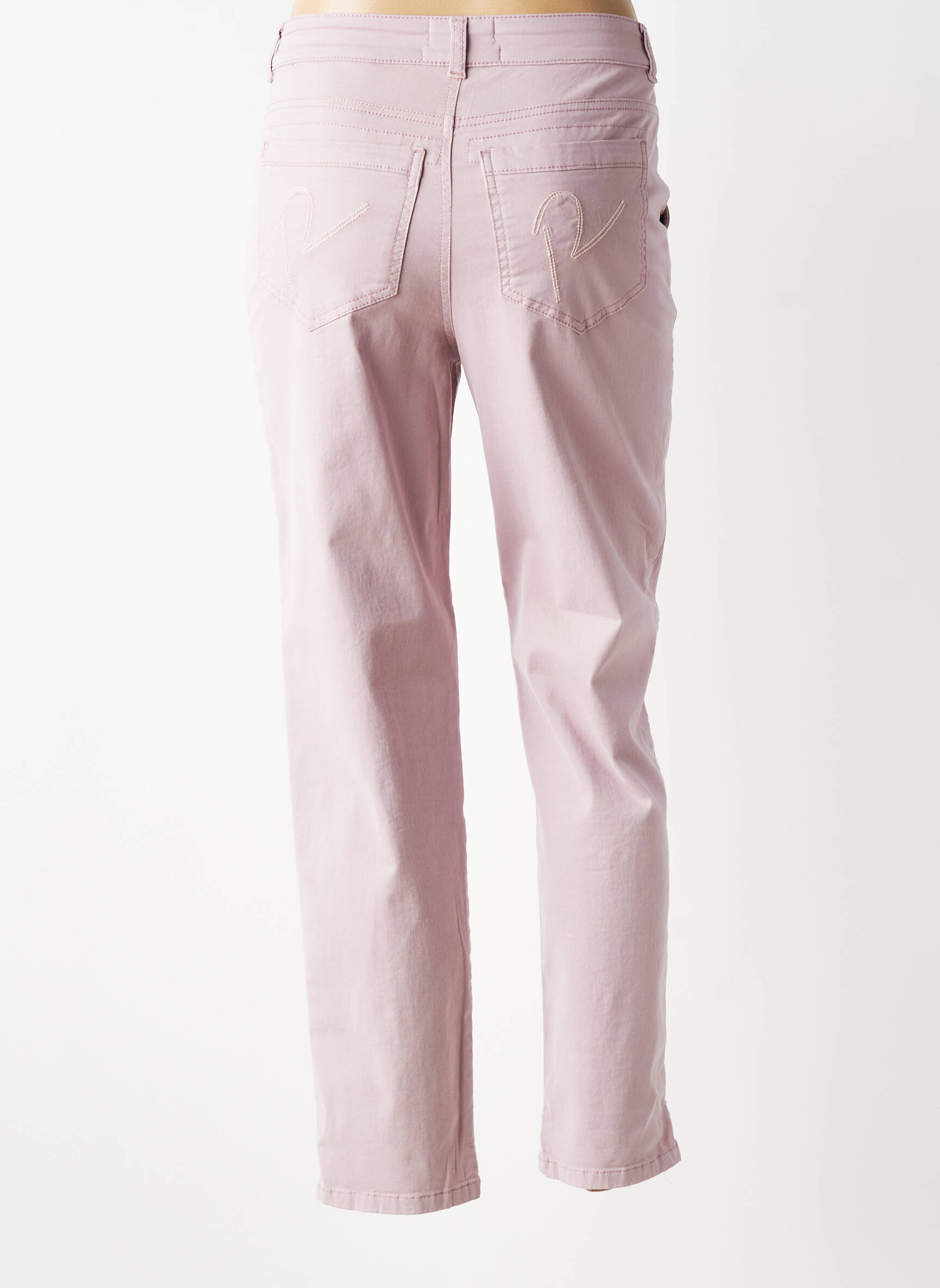 Pantalon drept țesătură poplin mărime normală violet RECOVER C.C. femeie