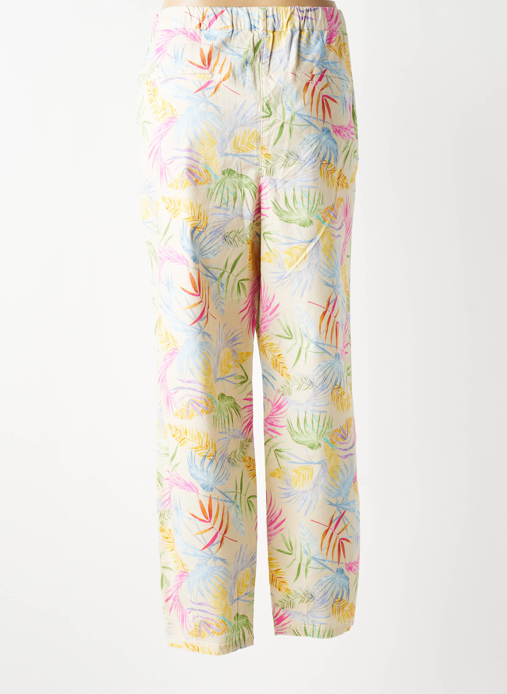 Pantalon drept țesătură poplin mărime normală bej RECOVER C.C. femeie