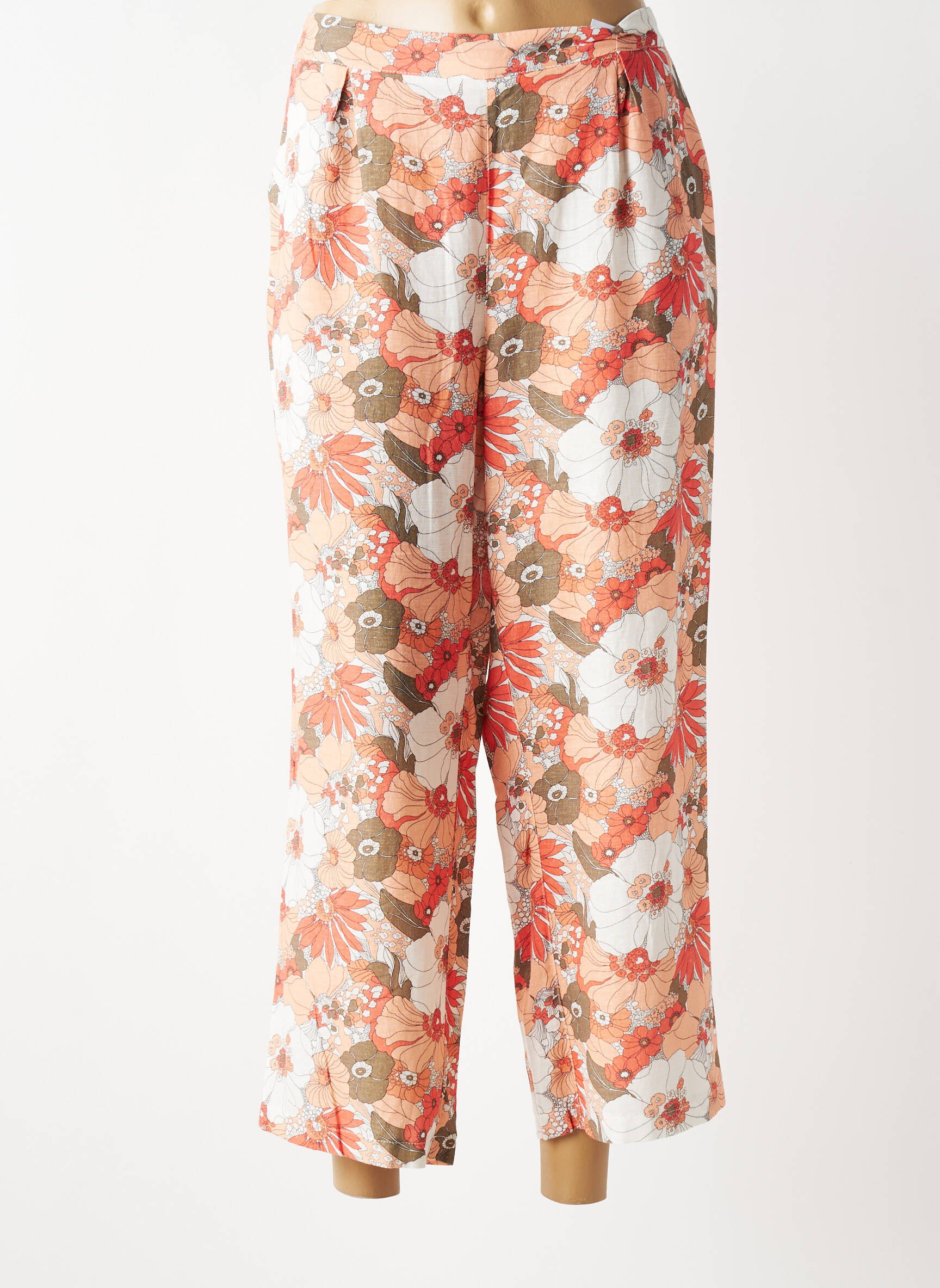 Pantalon 7/8 talie elastică mărime normală portocalie C'EST BEAU LA VIE femeie