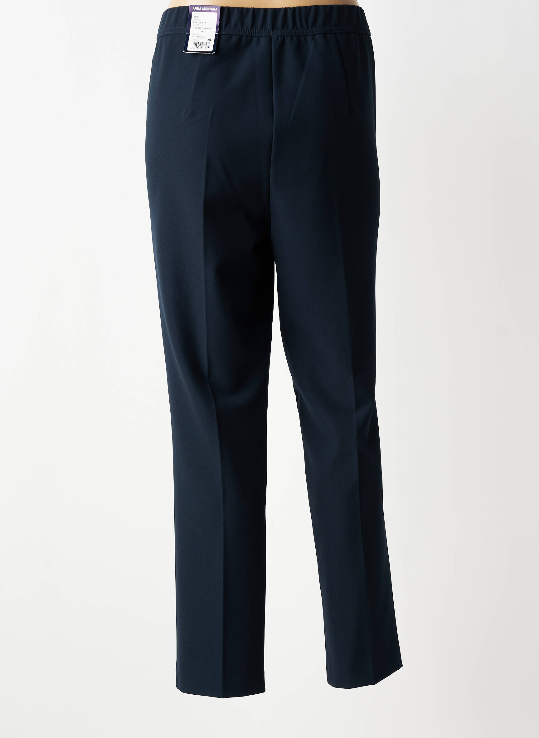 Pantalon slim talie elastică mărime normală albastru ANNA MONTANA femeie