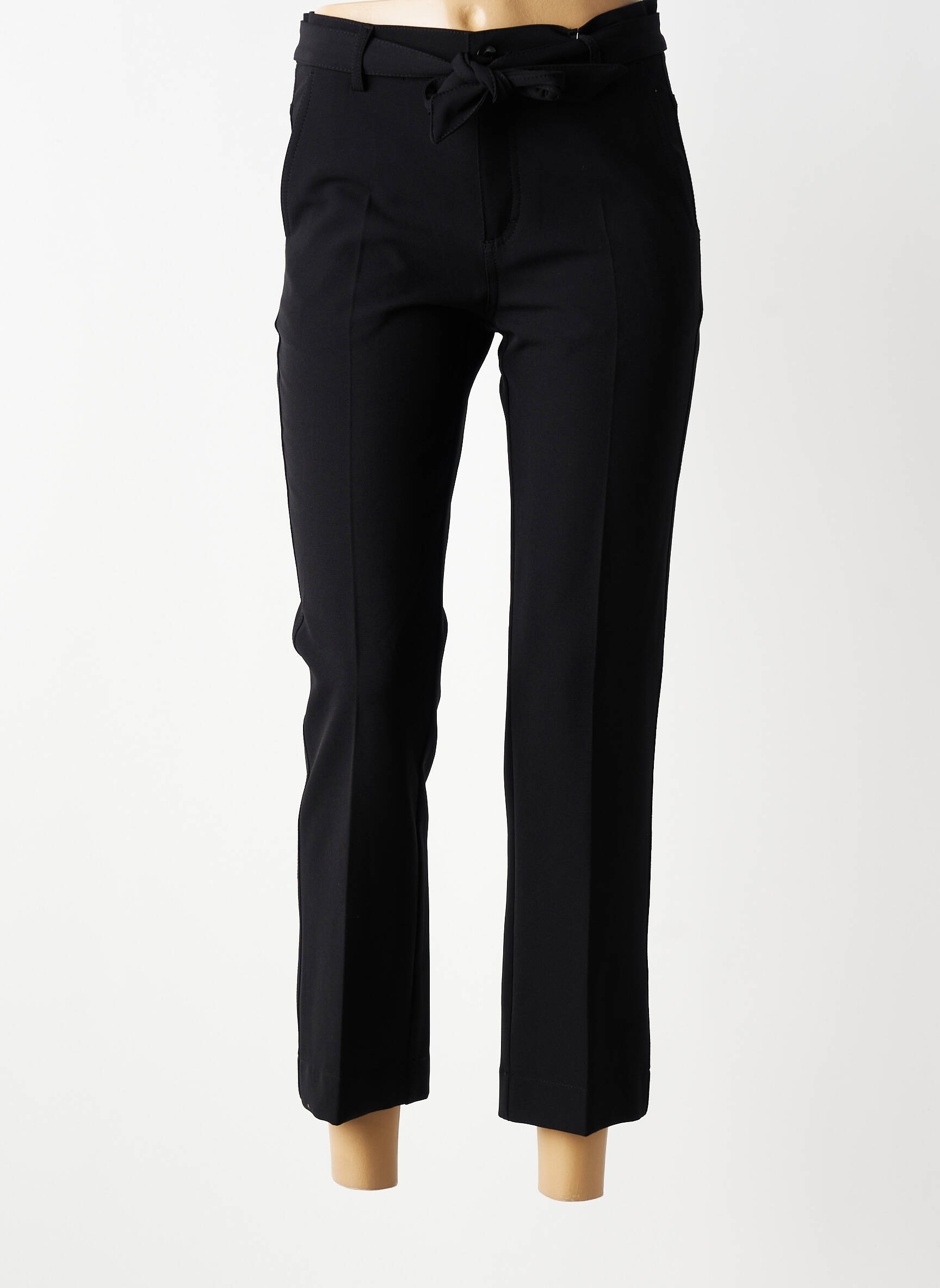 Pantalon 7/8 talie înaltă talie înaltă negru ANNA MONTANA femeie