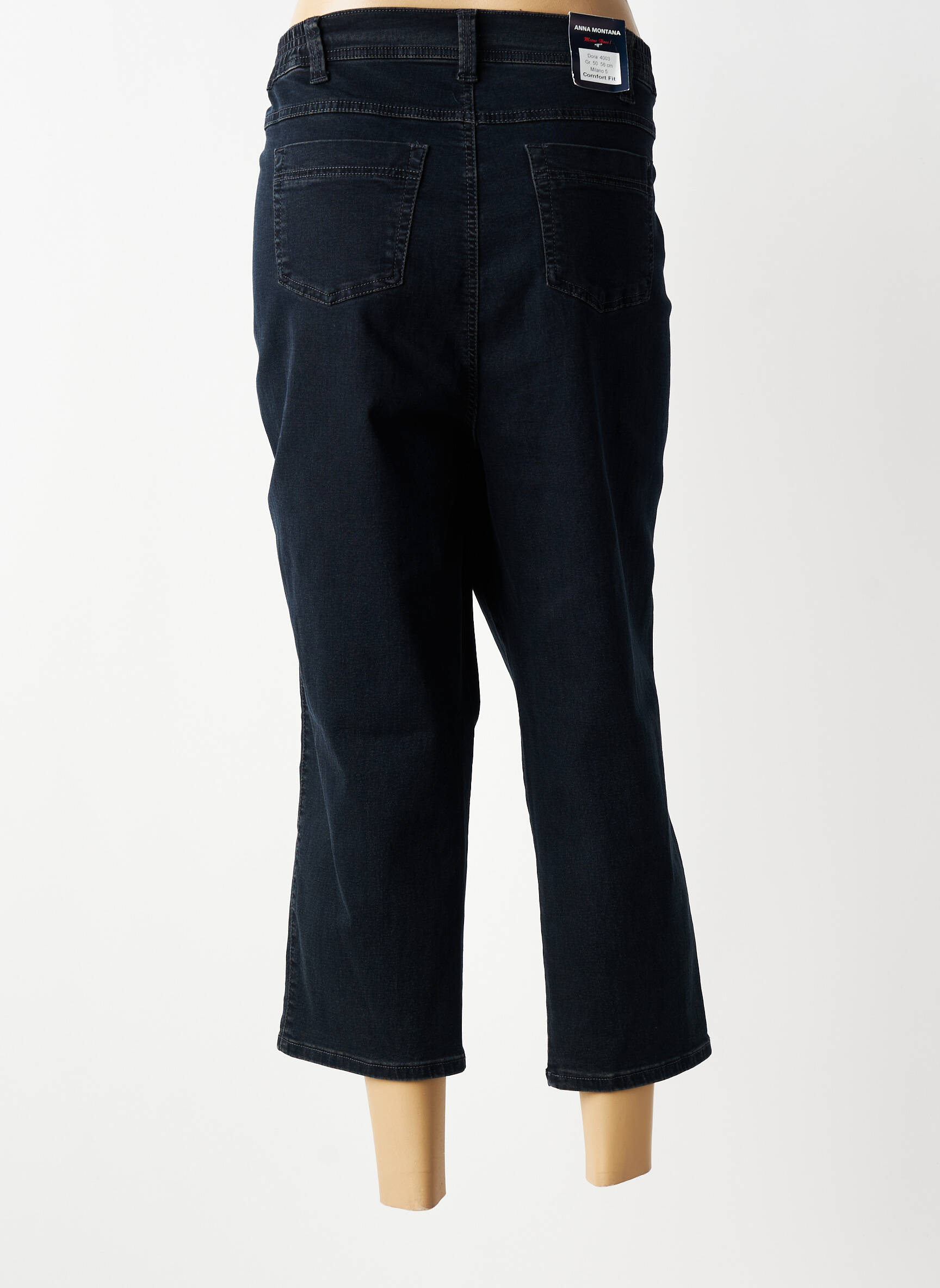 Pantalon trei sferturi elasticitate mărime normală negru ANNA MONTANA femeie
