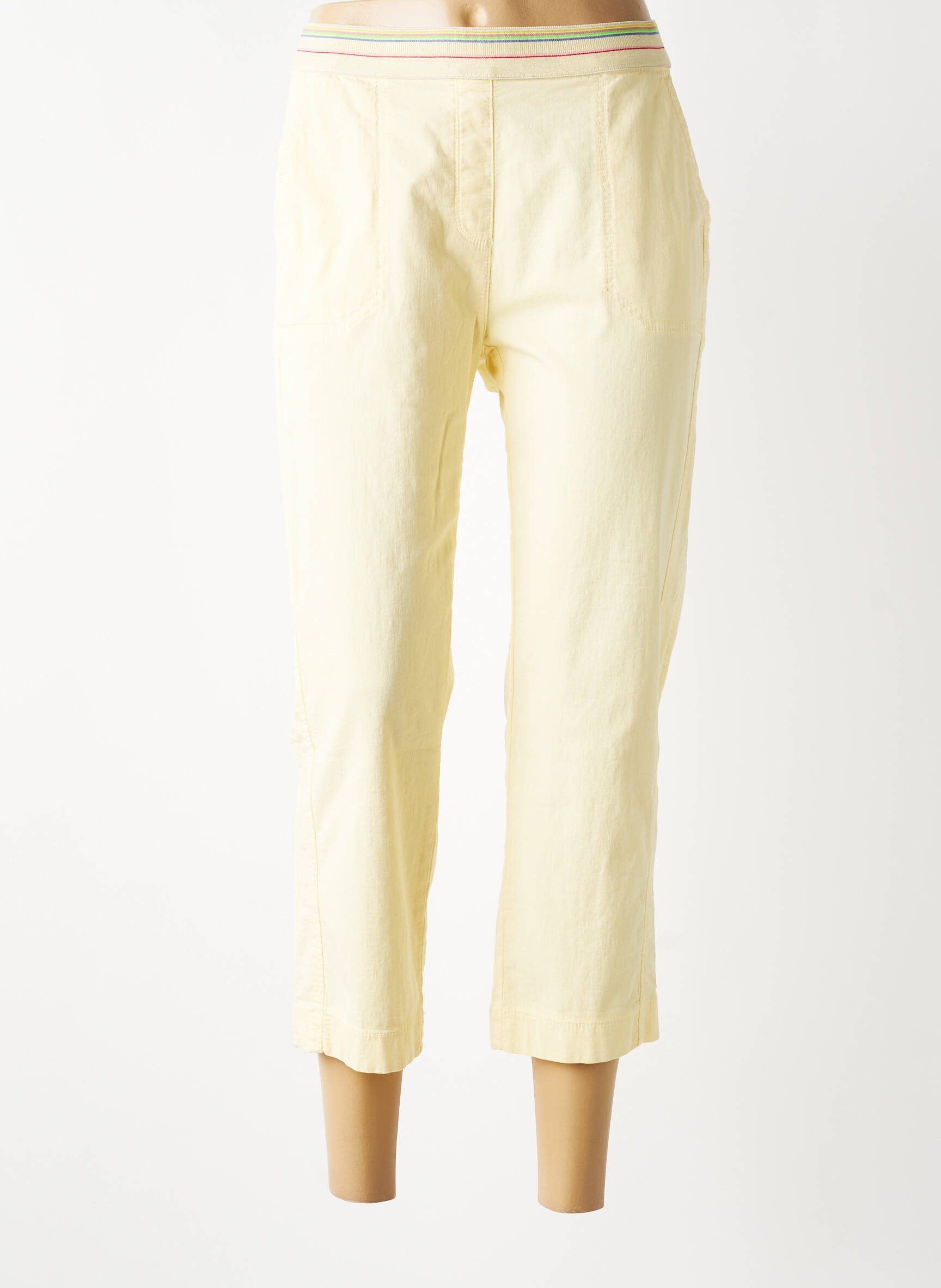 Pantalon trei sferturi elasticitate mărime normală galben TONI femeie