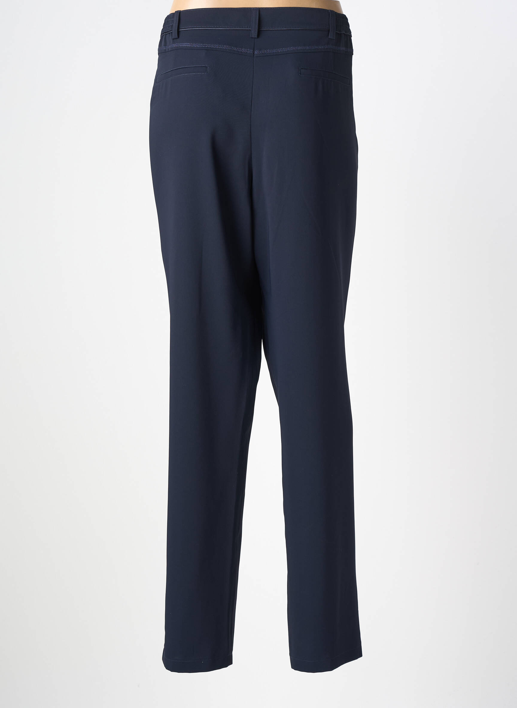 Pantalon drept țesătură poplin mărime normală albastru CHRISTINE LAURE femeie