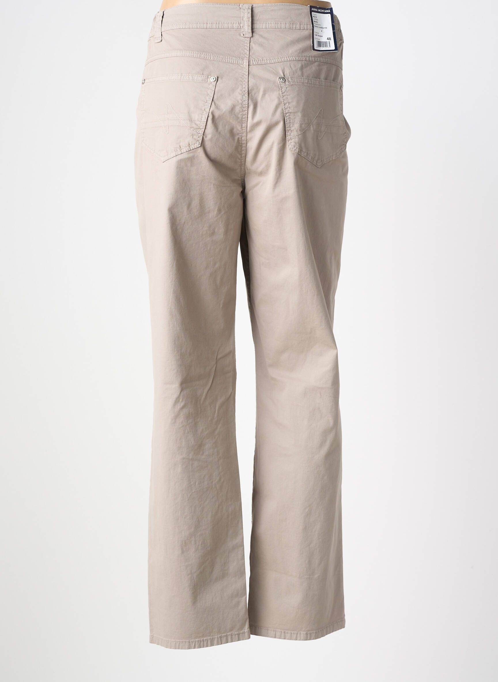 Pantalon drept elasticitate mărime normală bej ANNA MONTANA femeie