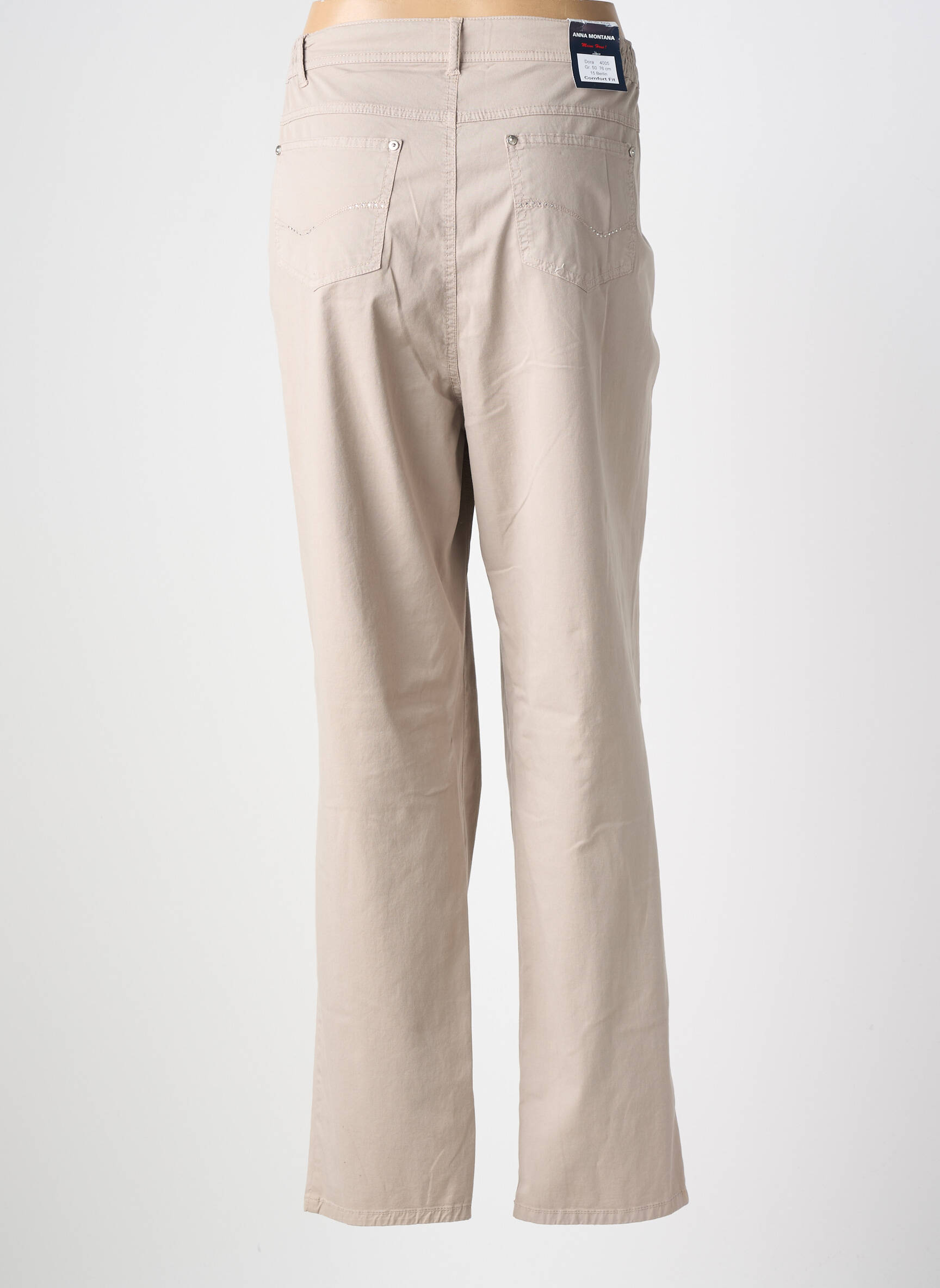 Pantalon drept elasticitate mărime normală bej ANNA MONTANA femeie