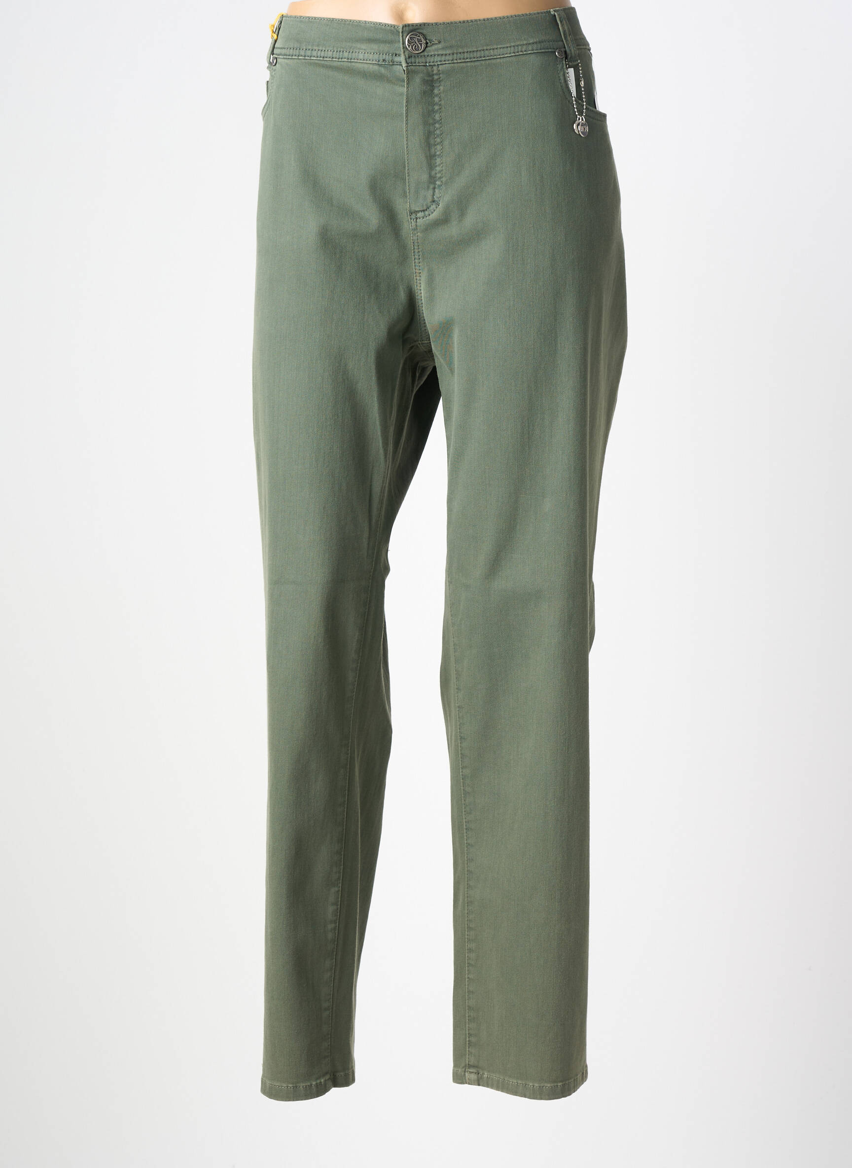 Pantalon drept elasticitate mărime normală verde ANNA MONTANA femeie