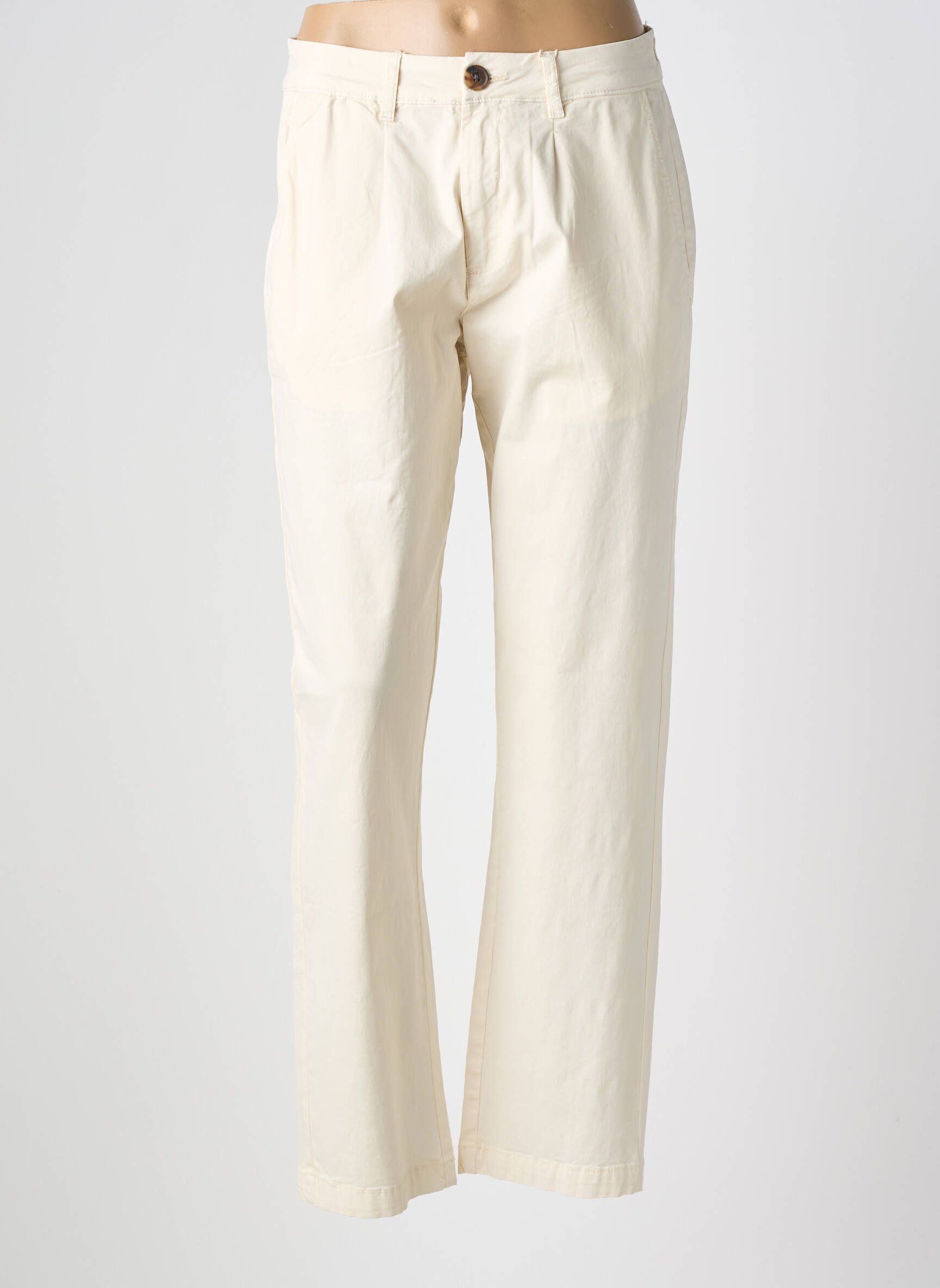Pantalon chino elasticitate mărime normală bej GARCIA femeie