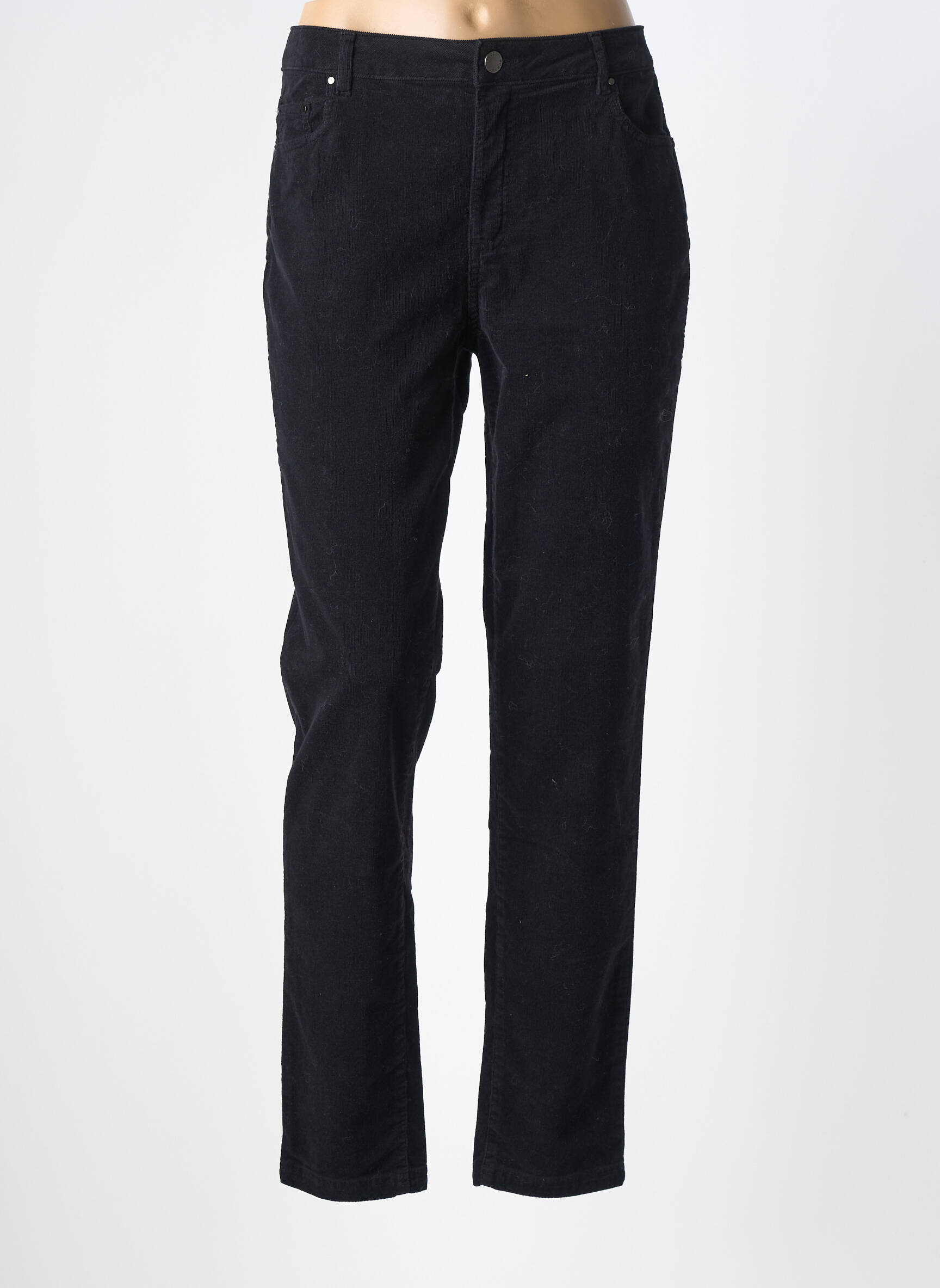 Pantalon drept închidere cu fermoar sub clapetă cu nasturi mărime normală negru FUEGO WOMAN femeie