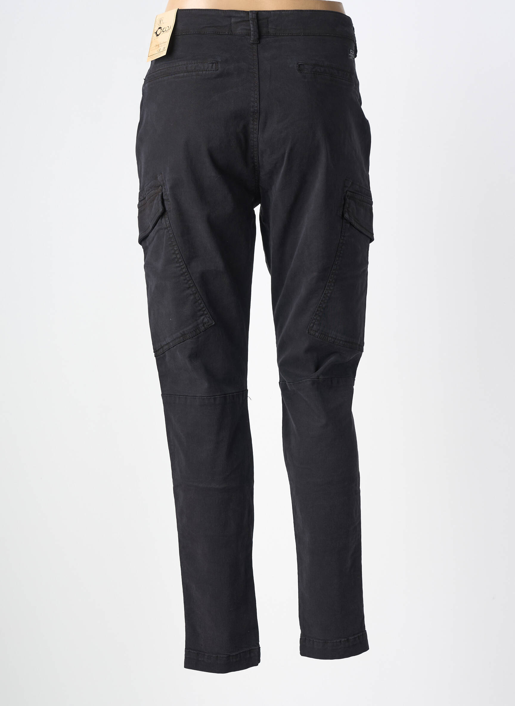 Pantalon cargo subțire mărime normală negru COJ DENIM femeie