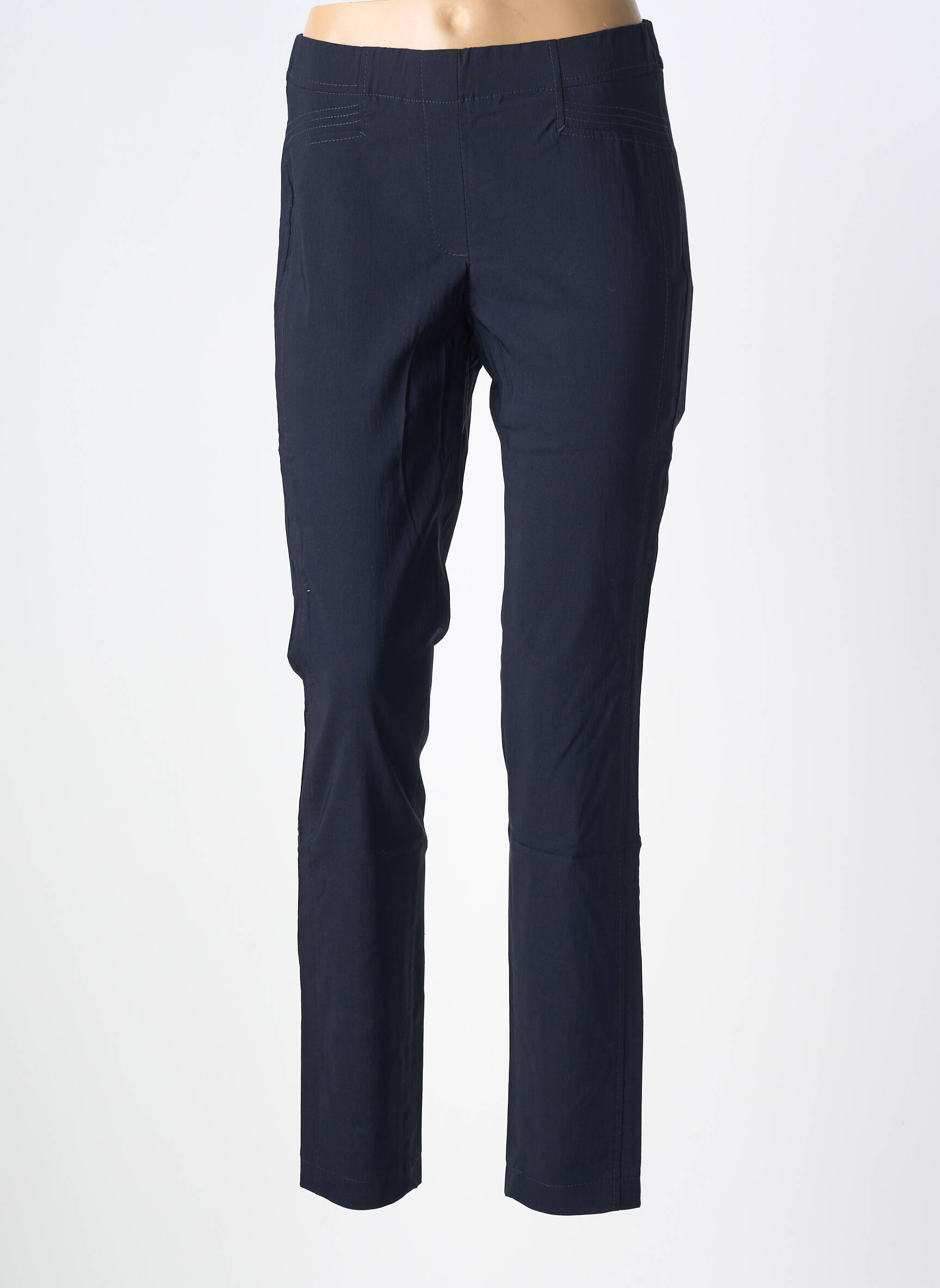 Pantalon slim talie elastică mărime normală albastru BIANCA femeie