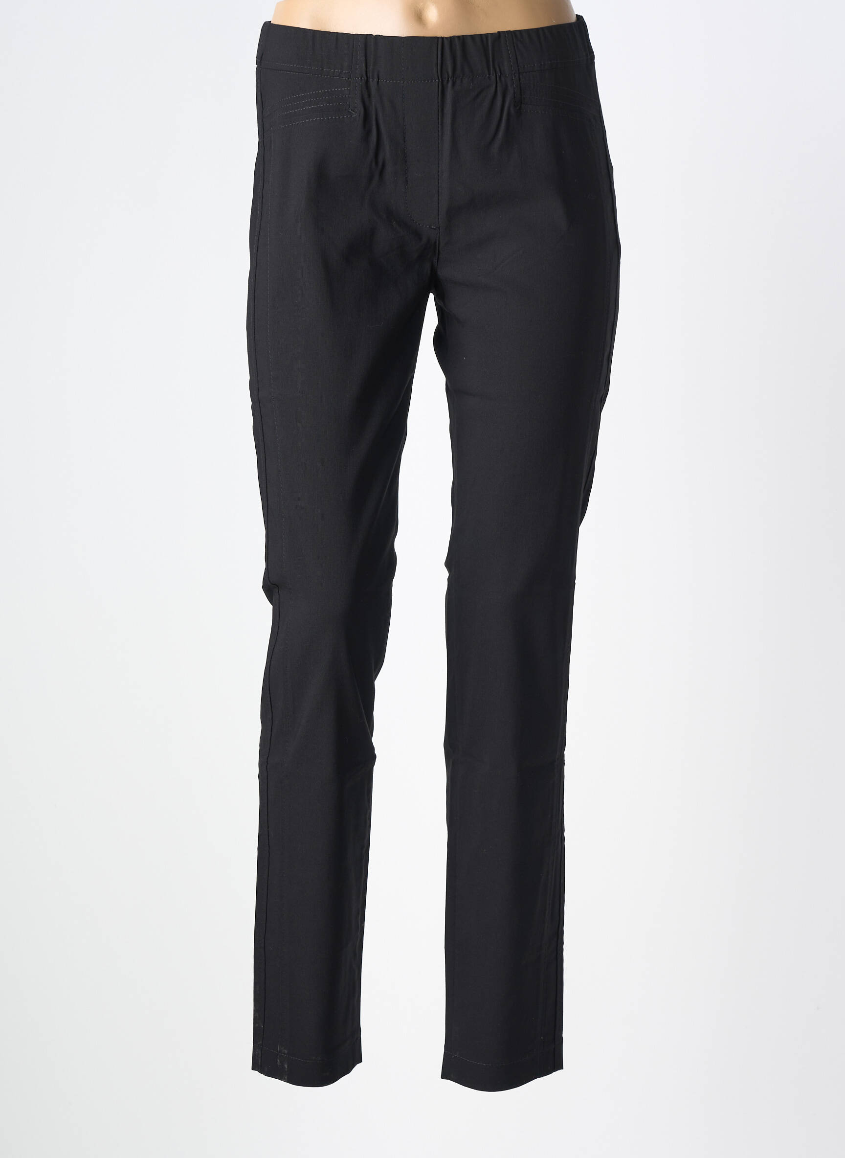 Pantalon slim talie elastică mărime normală negru BIANCA femeie