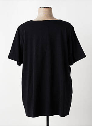 Tricou serigrafie flockată mâneci scurte negru APRICO femeie