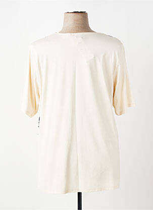 Tricou imprimeu fantezie mâneci scurte bej LEAH CURVE femeie