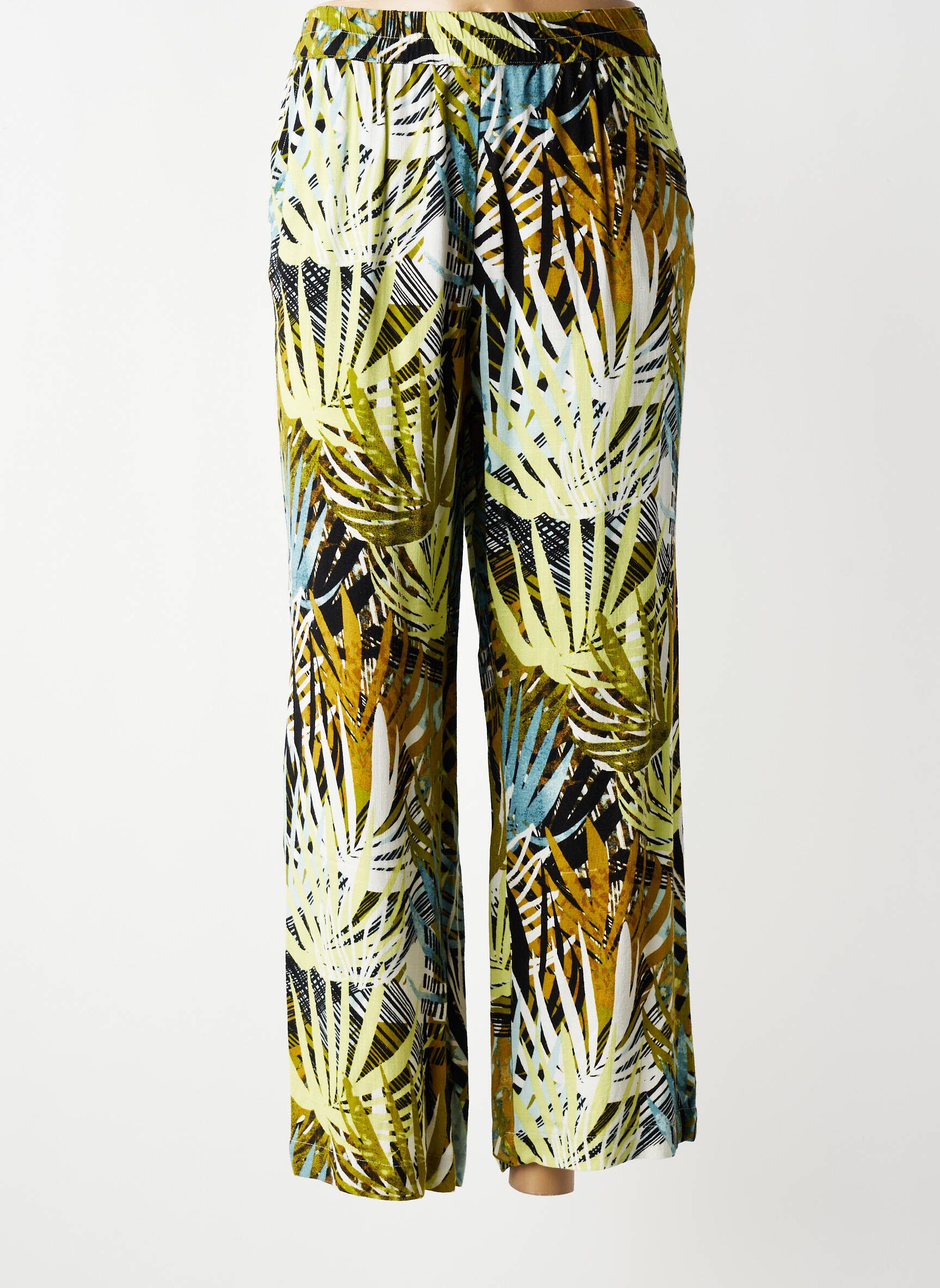 Pantalon larg țesătură poplin mărime normală verde CISO femeie