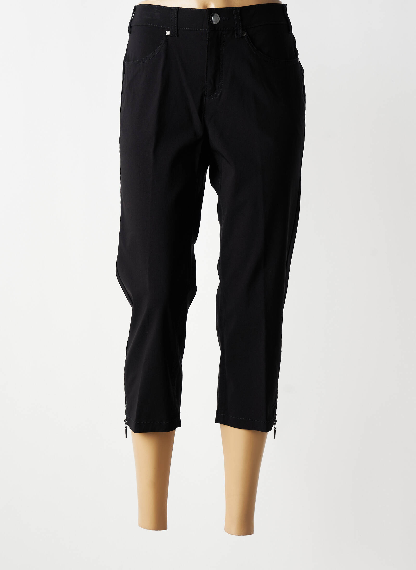 Pantalon trei sferturi elasticitate mărime normală negru CISO femeie