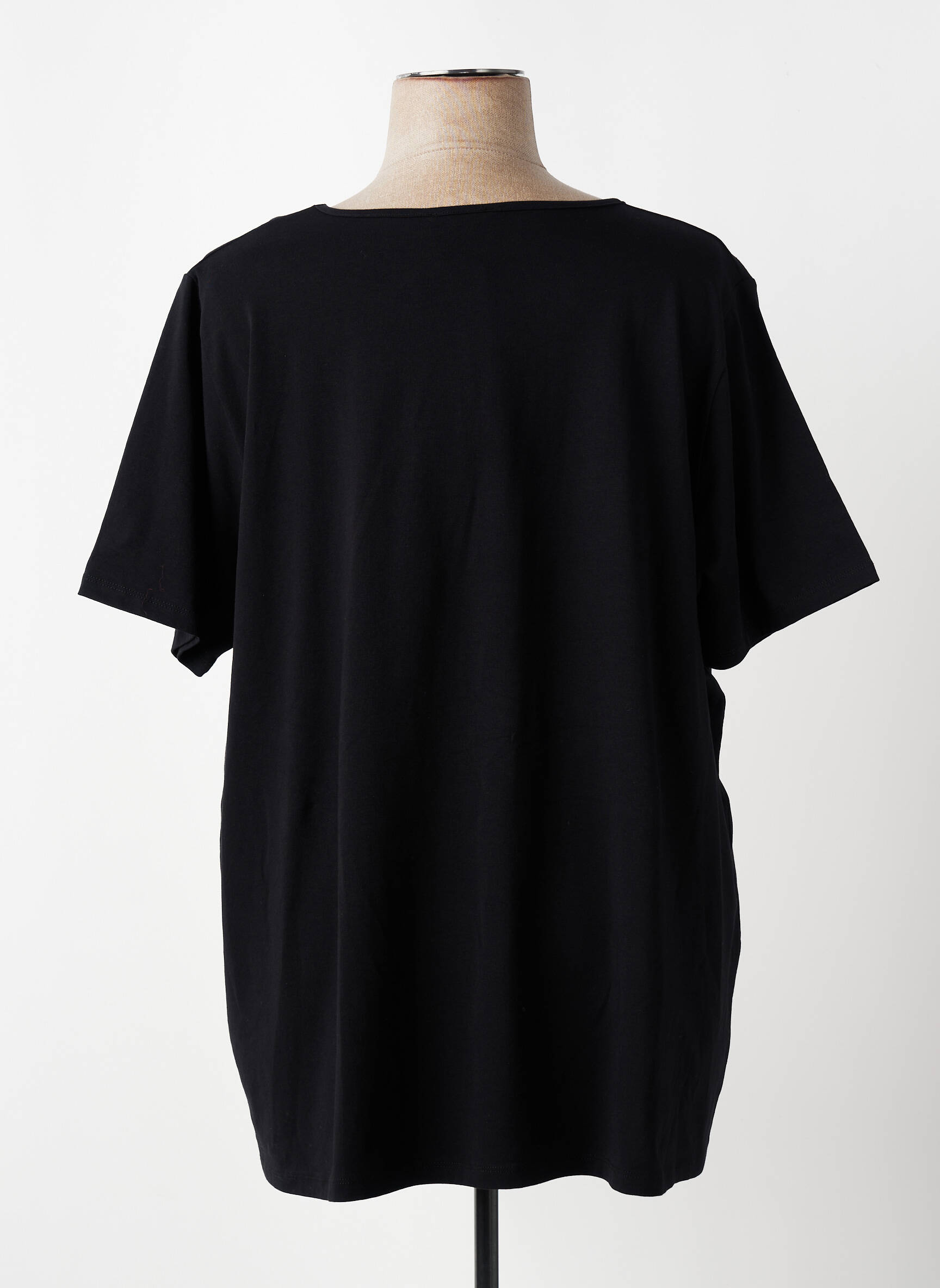 Tricou serigrafie flockată mâneci scurte negru APRICO femeie