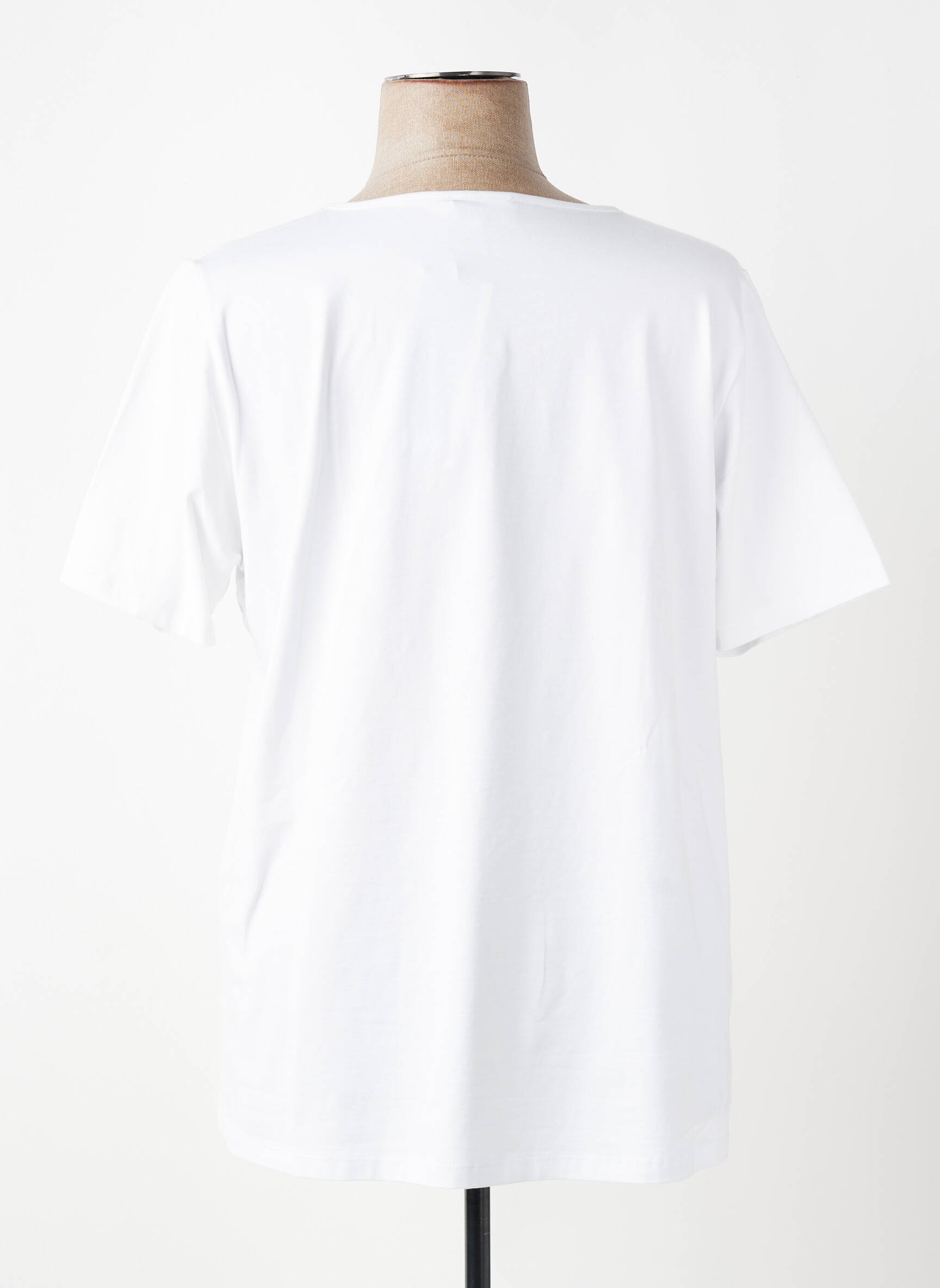 Tricou serigrafie flockată mâneci scurte alb APRICO femeie