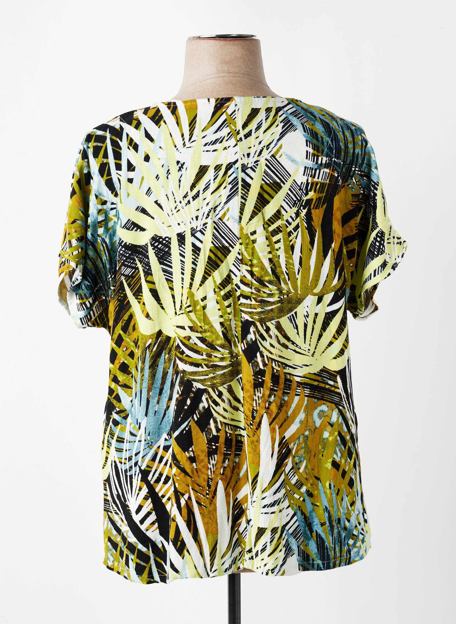 Tricou imprimeu fantezie mâneci scurte verde CISO femeie
